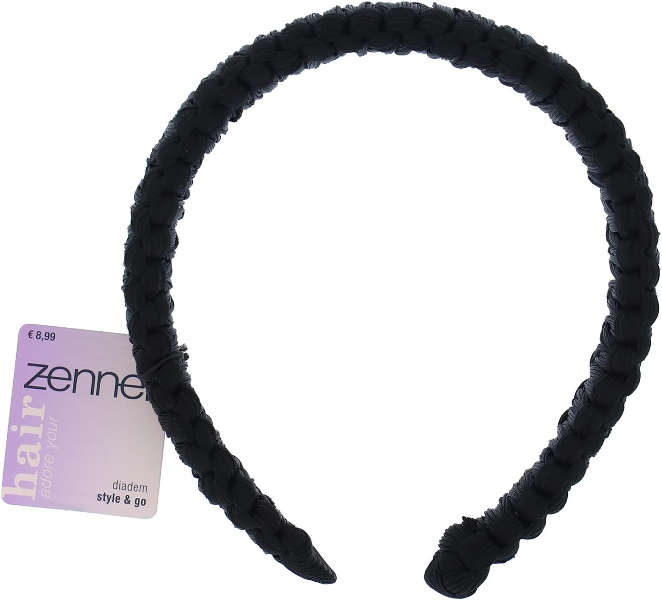 Zenner Braided Headband Black - Classic Braided Headband with Comfortable Fit - Versatile Design for Everyday Use - Elegant Accent for Casual and Styling Looks image number 4