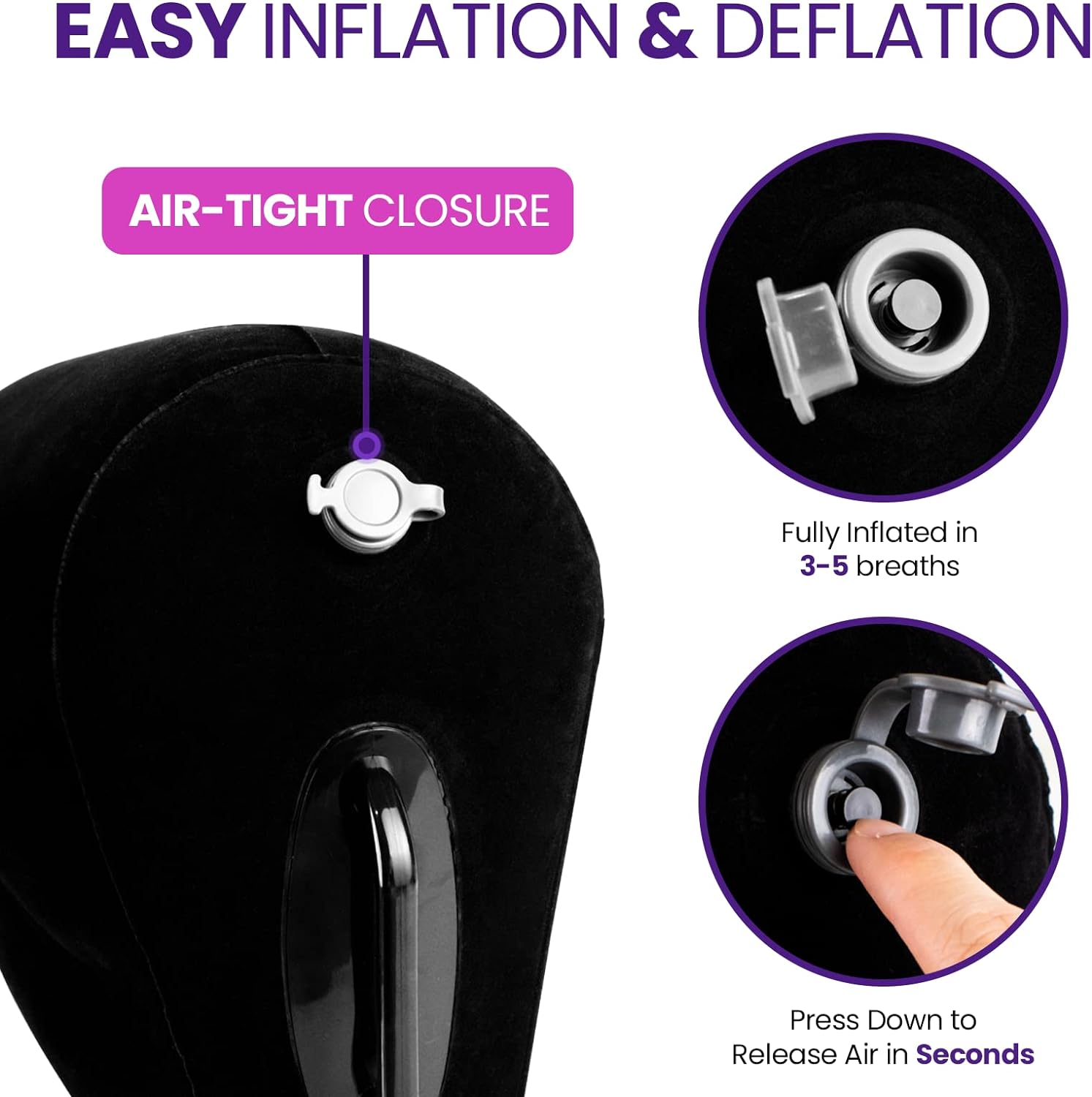 Sex Position Pillow for Adults Sex Toys Sex Furniture Sex Pillow Sex Products for Adult Couples Inflatable Pillow Bedroom Men Women (Black) - Blue image number 6