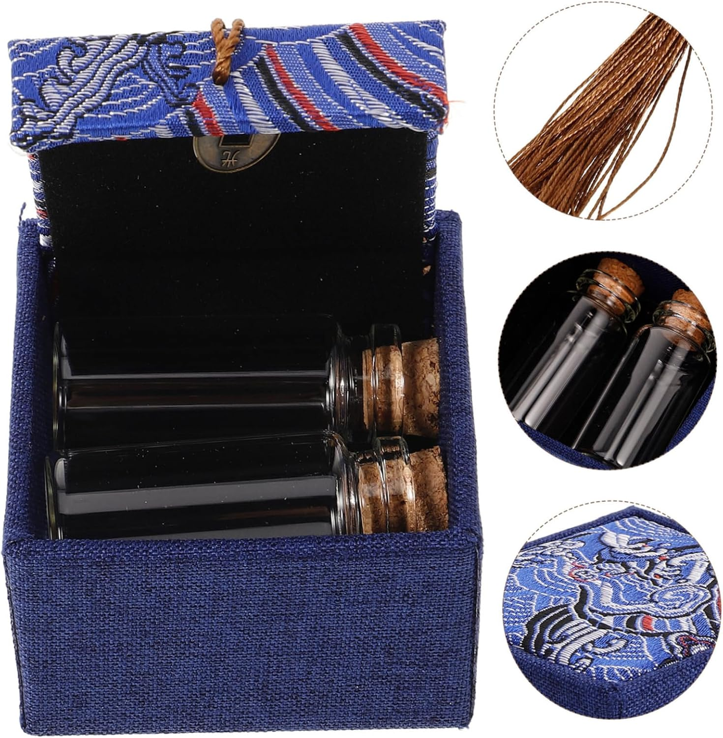 Baby Keepsake Box Set 2 Diy Fetal Hair Keepsake Bottles and Umbilical Cord Storage, Wooden Newborn Tooth Preservation Souvenir for Infant Memory Collection image number 2