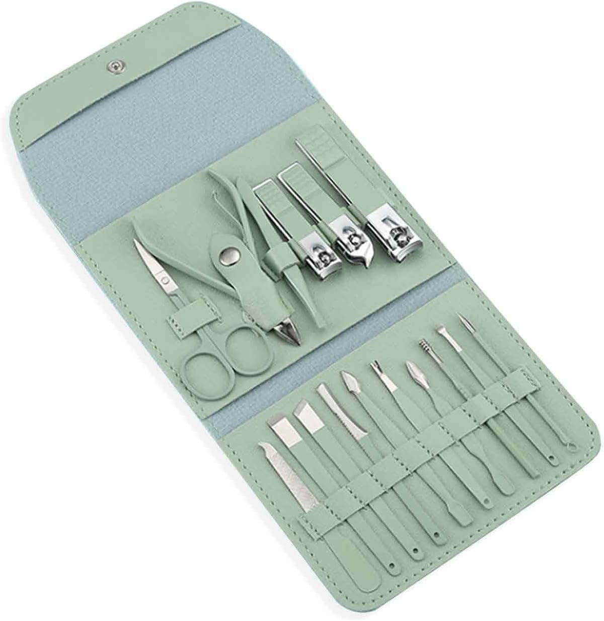 16-Pack Portable Nail Kit with Folding Case, Complete Manicure Set & Nail Clipper Set for Home and Travel image number 1