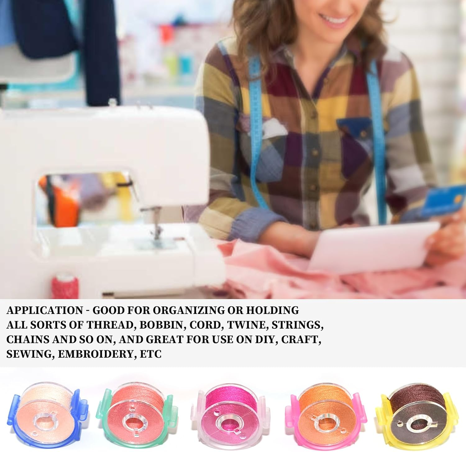 85 Pcs Sewing Bobbin Clips Bobbin Holder Clips Colorful Bobbin Holder Clamps Thread Clips Sewing Tool Accessory Prevent Thread Tails for Thread Spool Organizing, 5 Colors image number 4