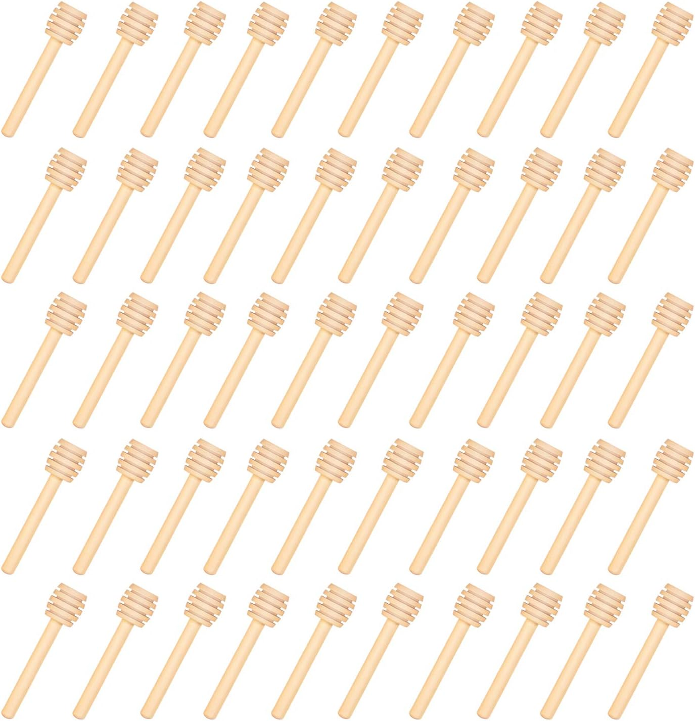 150 Pack 3 Inch Mini Wood Honey Dipper Sticks, Individually Wrapped, Server for Honey Jar Dispense Drizzle Honey image number 2