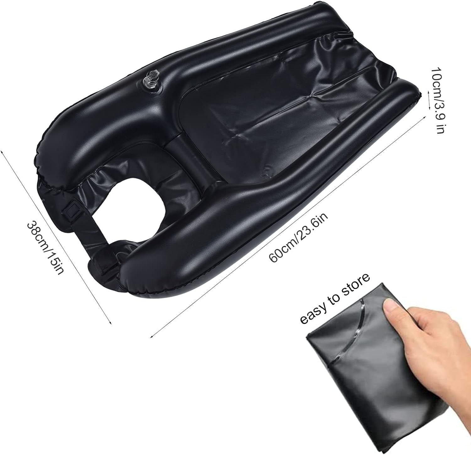 Inflatable Shampoo Bowl, Portable Hair Washing Tray with Inflator Pump, Hair Washing Sink Basin for Elderly/Pregnant/Injured/Bedridden