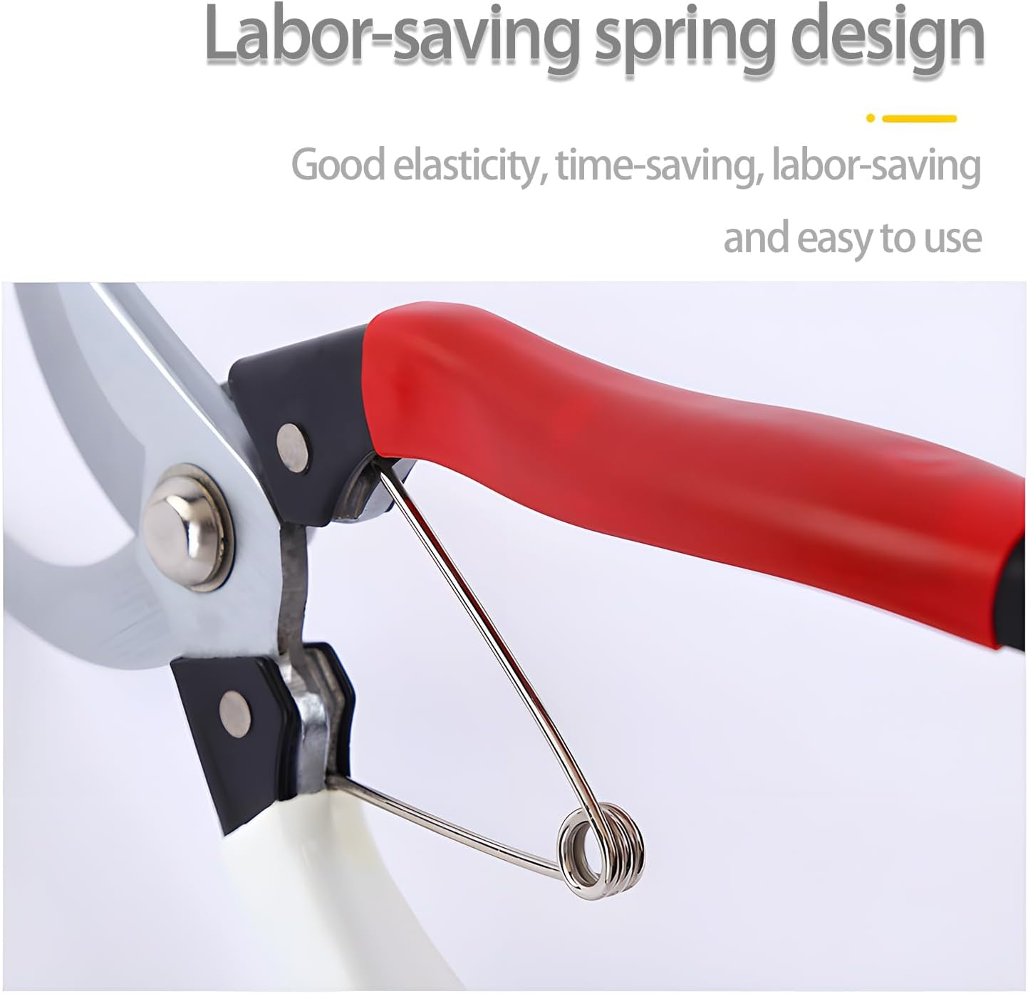 Bypass Pruning Shears, 8" Gardening Hand Pruner, High Carbon Alloy Steel Compact Pruner with Safety Buckle for Pruning Fruit Branches Gardening Pruning Shaping Picking Fruits Flowers image number 4