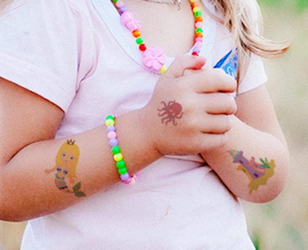 Kivano Mermaid Temporary Tattoos(80 Designs) - Mermaid Assorted Temporary Tattoos for Kids Children Girls Birthday Party Favors Supplies Party Accessories image number 3