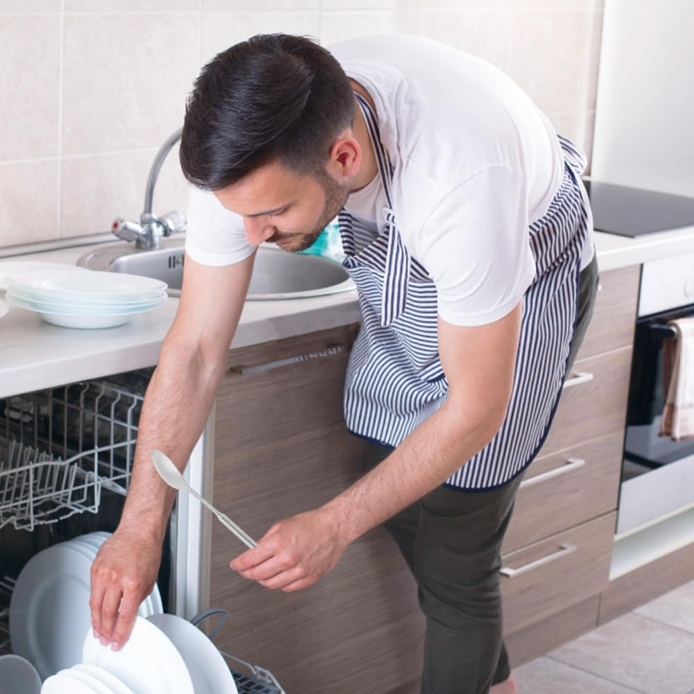 Cooking Spoons, Long Extendable Spoon Telescopic Stirring Tablespoon Kitchen Utensil Soup Ladle Stretchable Mixing Draining Tool for Bake Bar Barbecue Tableware Supplies