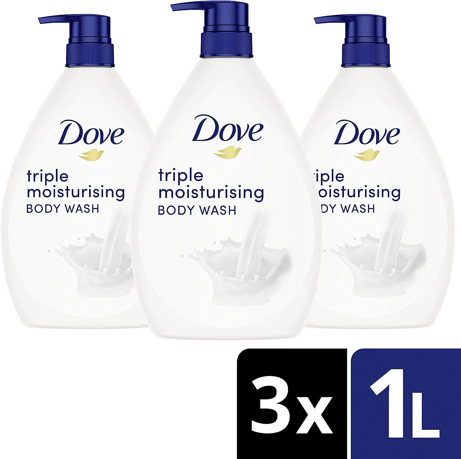 Dove Triple Moisturising Body Wash 3 X 1 L