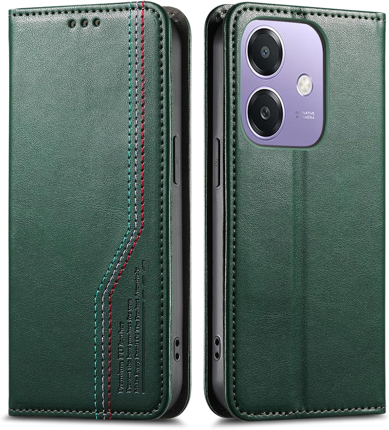 PEIYE Case for Oppo A40 4G / A40M / Oppo A60 5G - Premium PU Leather Flip Wallet Cover, Shockproof Magnetic Closure, Foldable Kickstand, Card Holder - Black