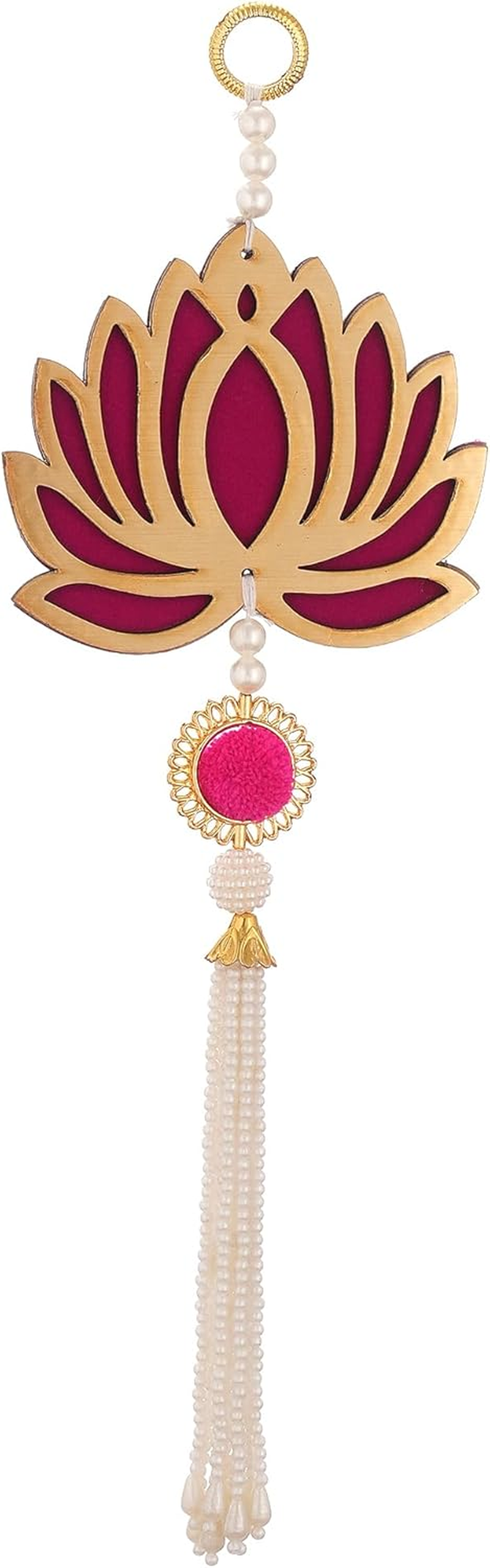 TIED RIBBONS Lotus Backdrop Hanging Pooja Decor | Plastic, 11 Inch | Set of 10 | Indian Diwali Decorations for Home, Navratri, Wedding, Ganesh Pooja, Door Entrance | Ganesh Chaturhti Decoration image number 6