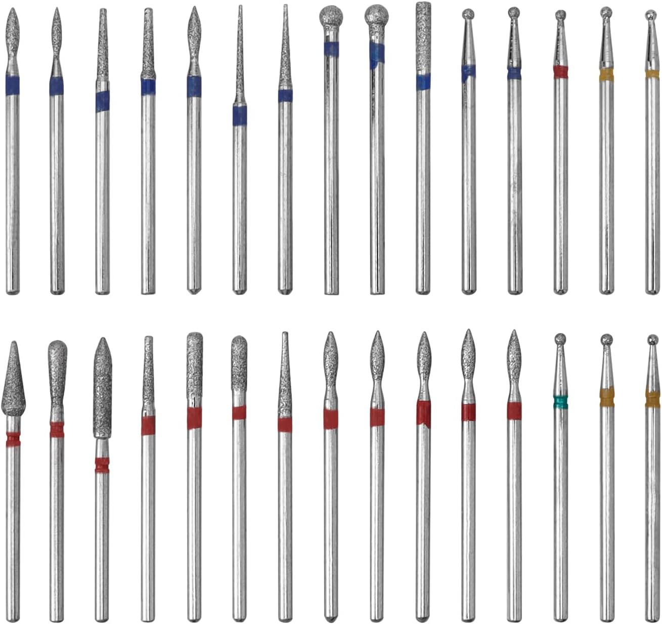 30 Pcs Nail Drill Bit Set Professional Diamond Nail Art Drilling Bits Cuticle Dead Skin Clean Nail Files Manicure Tools for Personal Manicure Pedicure Home Salon Use image number 5