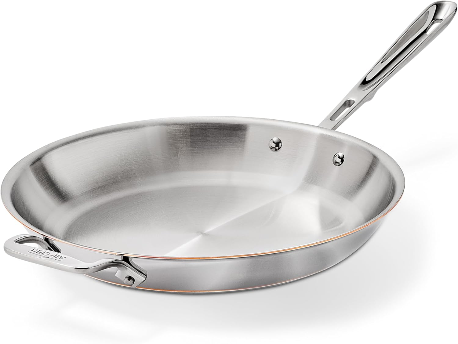 All-Clad 6112 SS Copper Core 5-Ply Bonded Dishwasher Safe Fry Pan/Cookware, 12-Inch, Silver image number 4