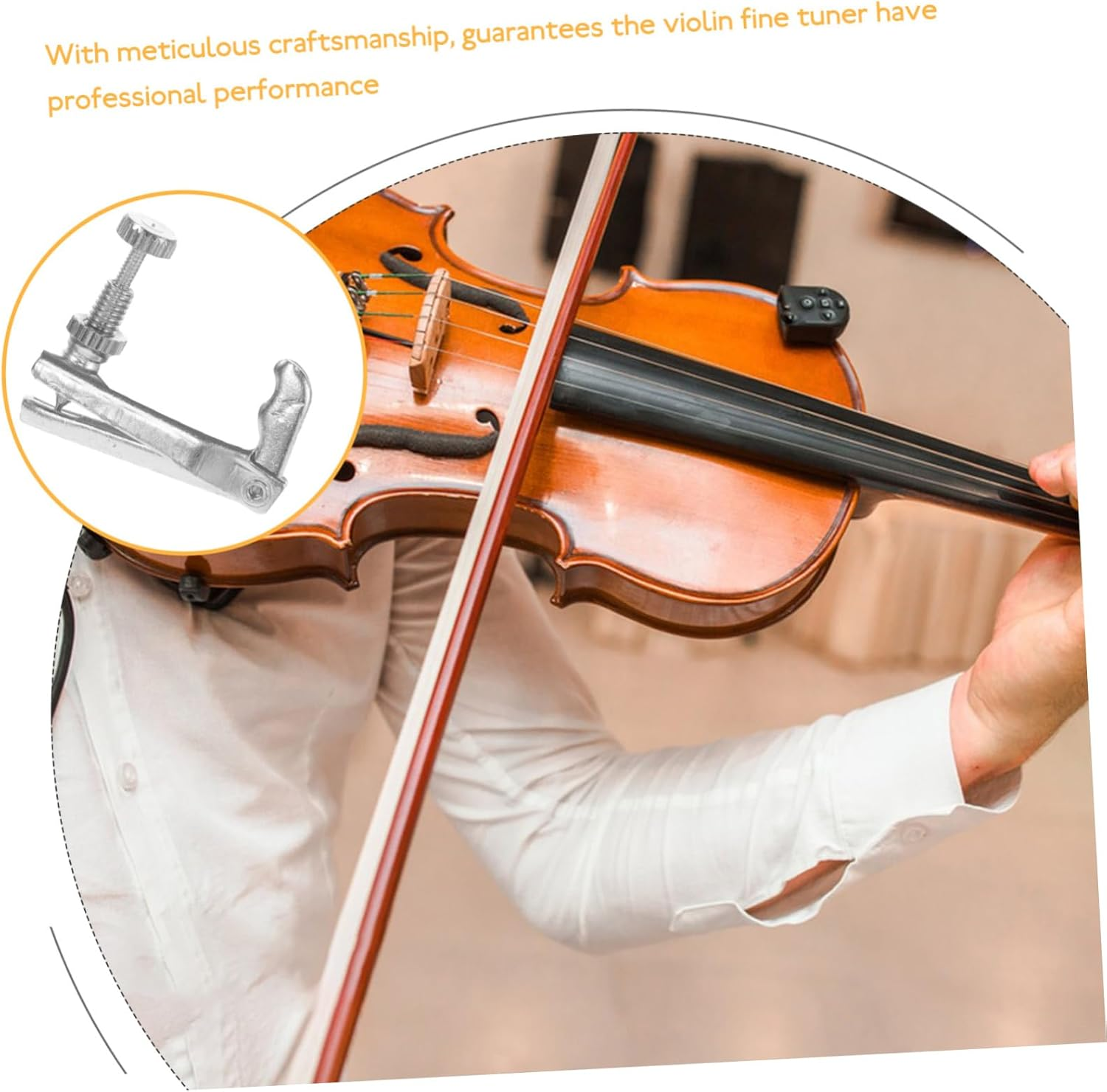 VICASKY 4Pcs Violin Fine String Adjuster Zinc Alloy Silver for 3/4 4/4 Violin Easy Adjustment Professional Performance image number 1