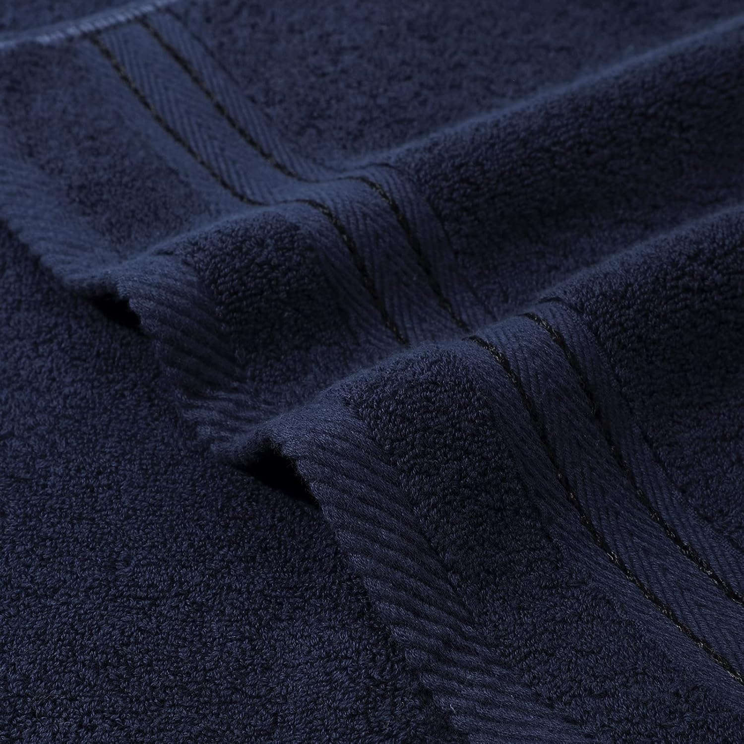 COZYART Navy Blue Bath Towels Set, Turkish Cotton Hotel Towels for Bathroom, Bathroom Towels Set of 6 with 2 Bath Towels, 2 Hand Towels, 2 Washcloths, 650 GSM 6 Piece Towel Set image number 3