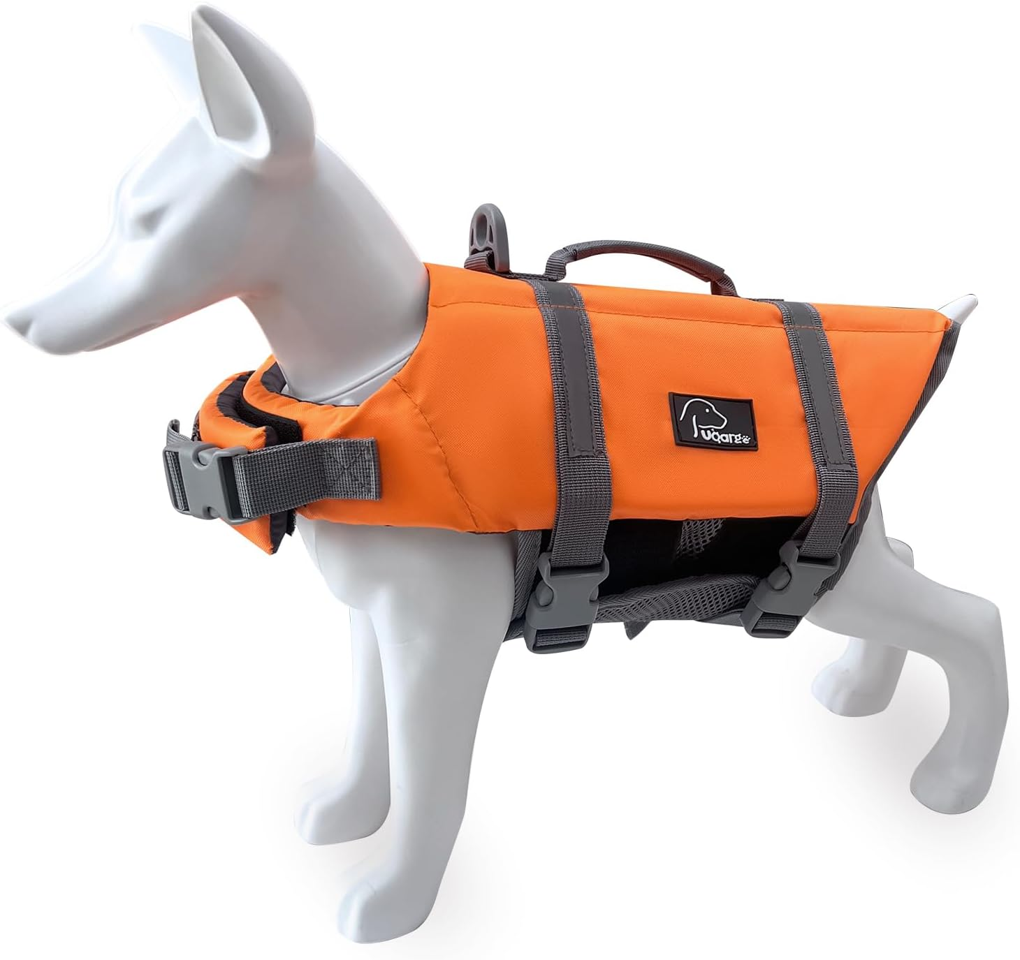 Voarge Dog Life Jacket, Pet Safety Vest Swimwear Dog Life Jacket, Adjustable for Dog Size with Strong Swimming and Rescue Handle (Orange, S)