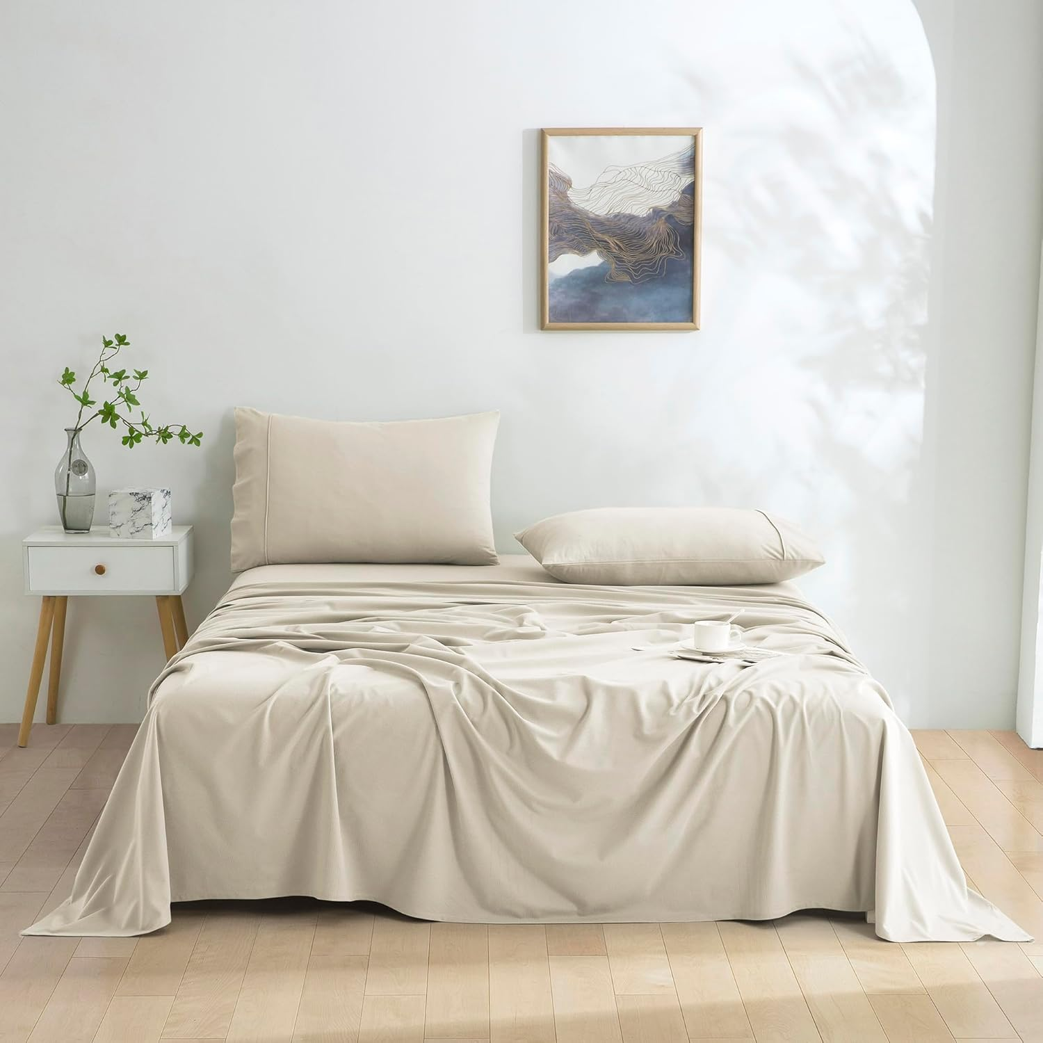 Dreamaker Ultra Soft Micro Flannel Sheet Set Single Bed - Flannelette Alternative Fade & Wrinkle Resistant Warmth & Cosy Winter Bedding Sheets Flat Sheet, Fitted Sheet, Pillowcase - Cherry