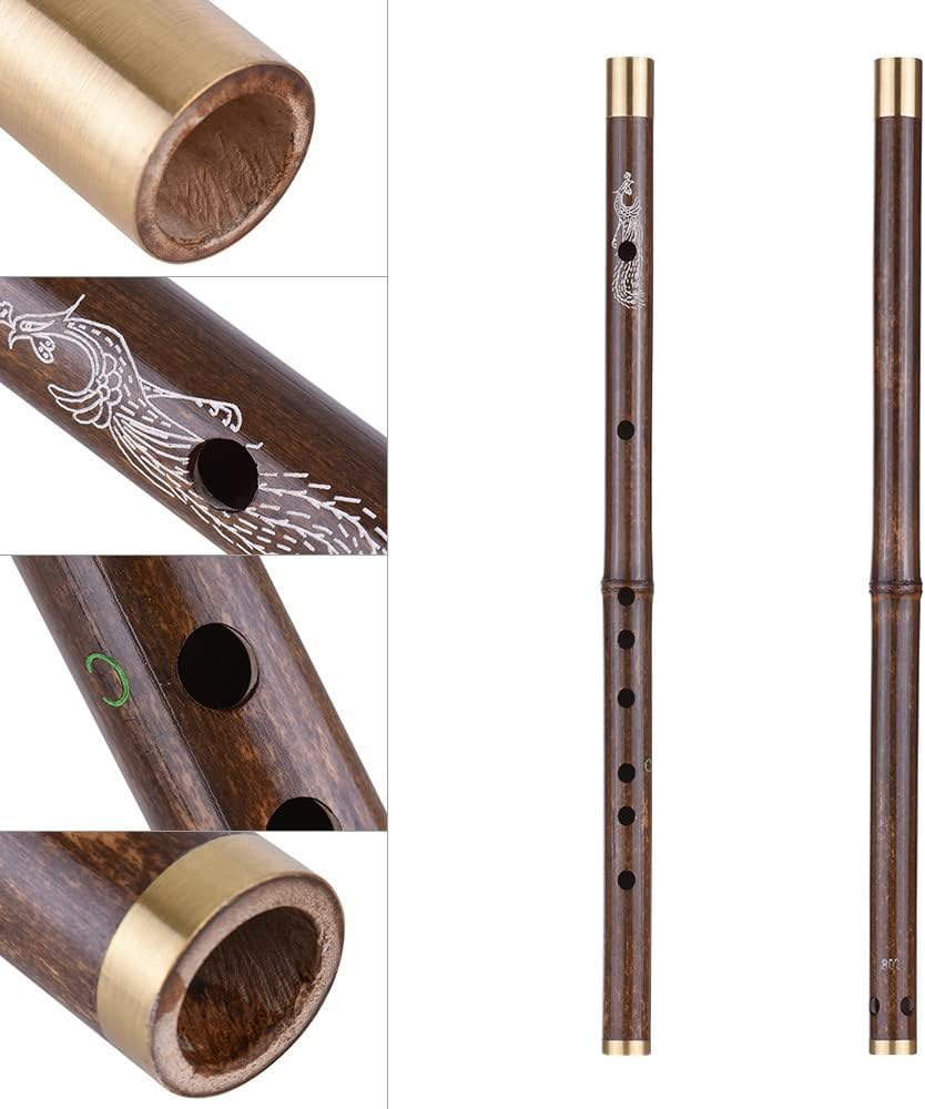 Yasao Professional Black Bamboo Dizi Flute Traditional Handmade Chinese Musical Woodwind Instrument Key of C Study Level image number 3