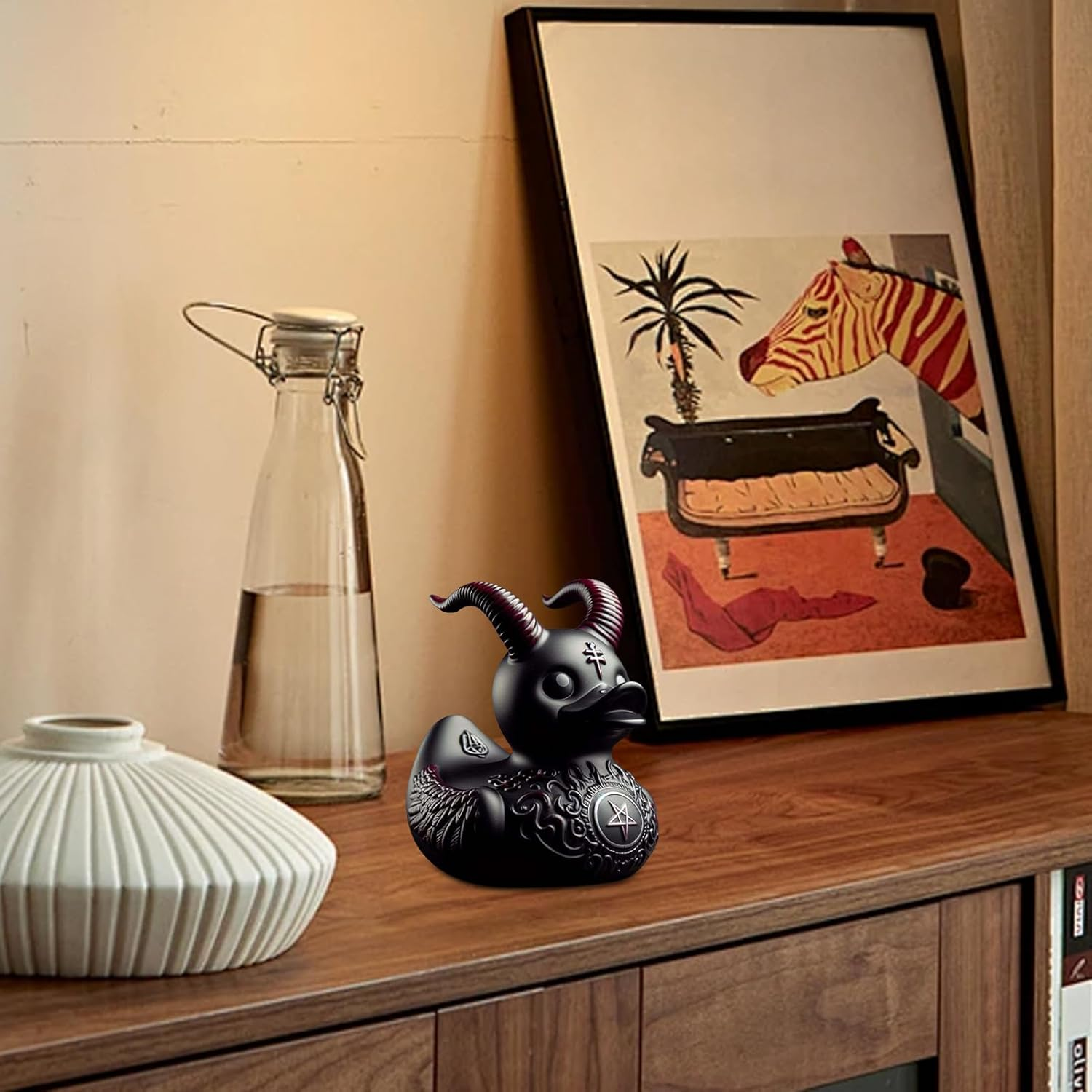 Generic Duckieville Duck Statue, Duckieville Duck Figure, Gothic Black Ducksville Duck, Resin Evil Rubber Duck Collectable Toys for Home Decor,1/5Pcs, NL27YRDFSJ35THXKORUC - Goth Girl Duck image number 6