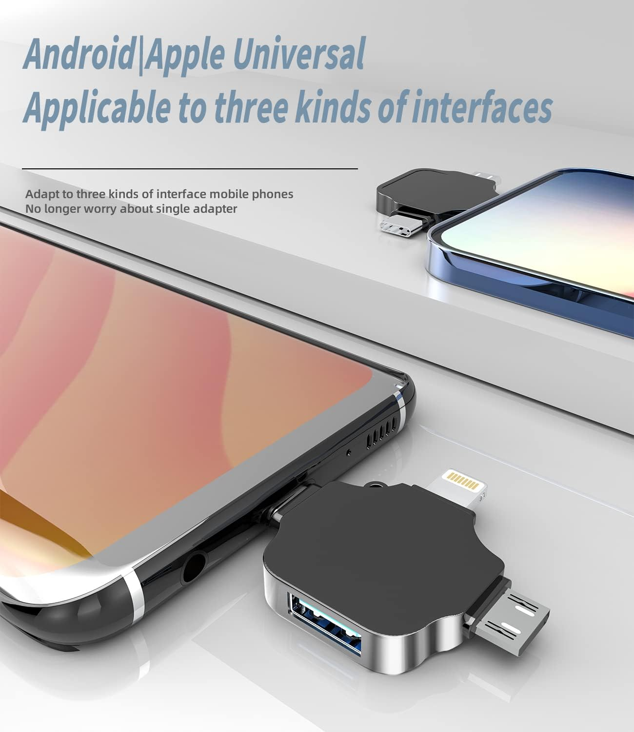 Lightning Male to USB Female Adapter for Apple for Iphone15 Pro Max plus for Ipad OTG Cable Micro Type C Android Thunderbolt 3 Port Adaptador Conector Micro USB C Camera,Flash Drive,Mouse,Keyboard image number 4