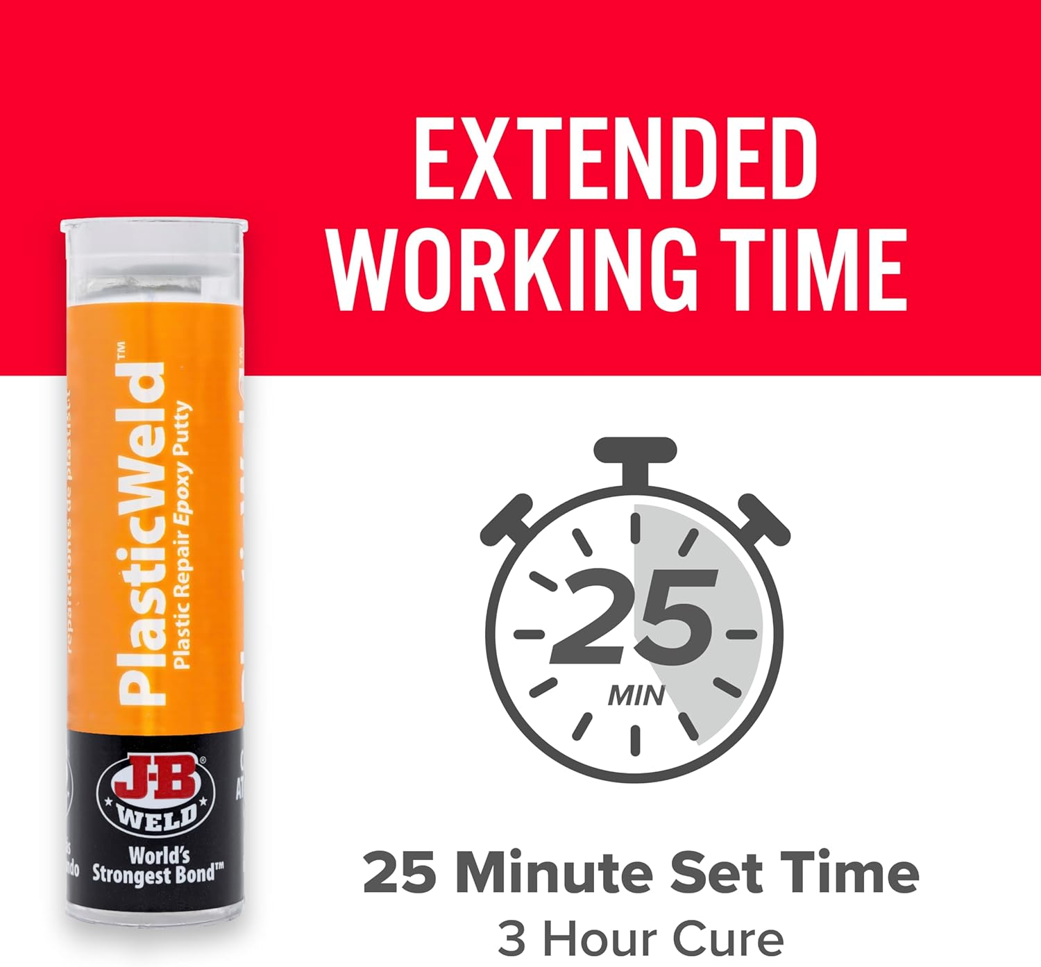 J-B Weld 8237 Plasticweld Plastic Repair Epoxy Putty - 2 Oz. image number 5