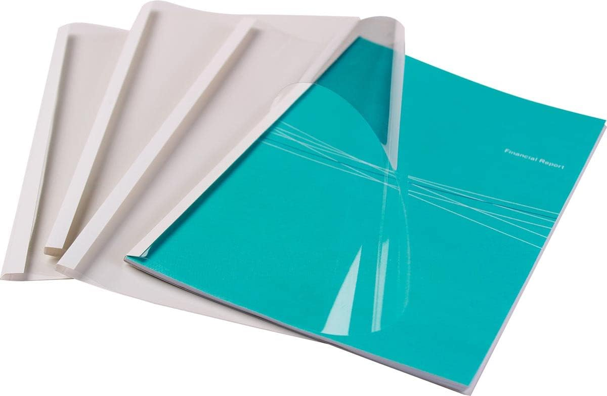 Fellowes Thermal Binding Covers Standard 150 Micron Front (PVC) / 200 G/M&sup2; Glossy Spine White