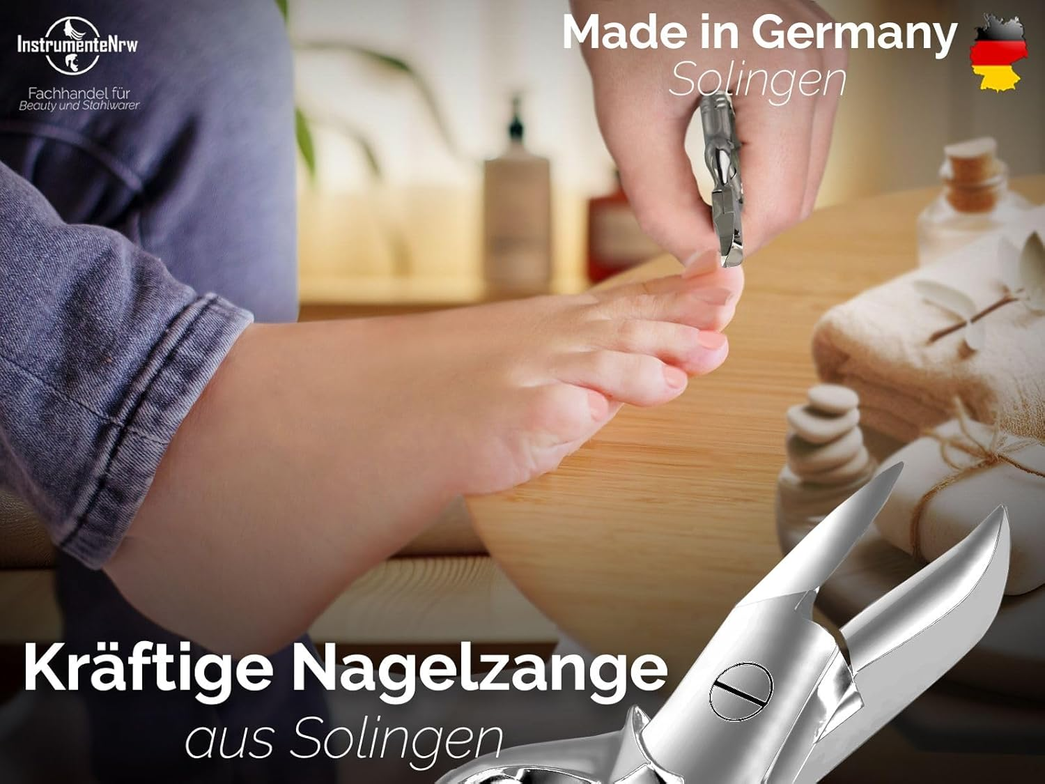 Solingen Nail Clippers for Strong Toenails Made in Germany Pedicure Nail Clippers Solinger Toenail Clippers with Buffer Spring 14 Cm for Toenails and Fingernails image number 1