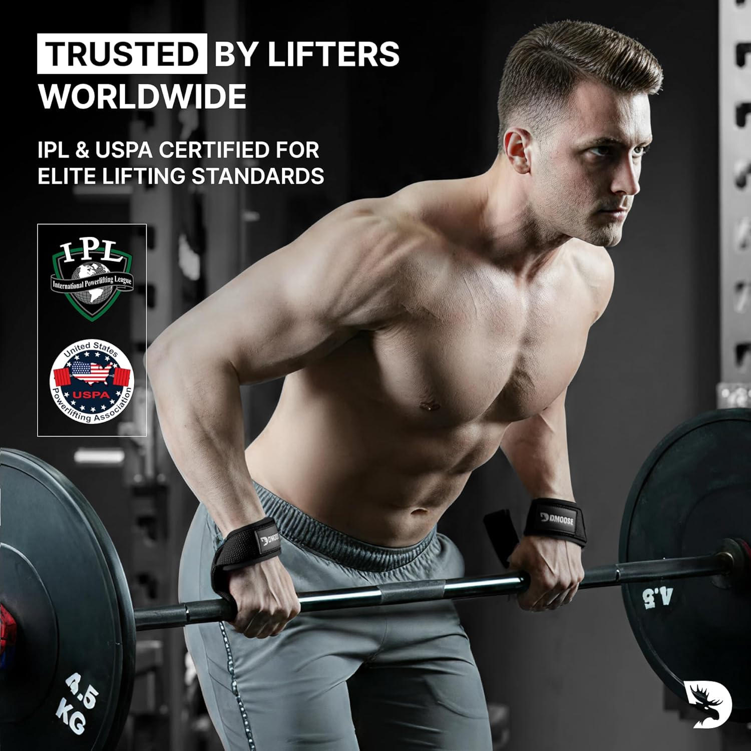 Dmoose Fitness Lifting Straps 24" (Pair) - 5Mm Padded Durable Wrist Straps for Weightlifting & Powerlifting - Cotton Lifting Strap with Silicone Grip for Men & Women - Deadlift Strap for Gym Workout - .Bombshell image number 1