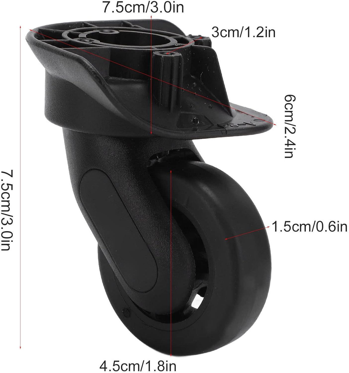 ANKROYU A84 Suitcase Replacement Casters, Niversal Outdoor Suitcase Wheel, Suitcase Replacement Wheel, Luggage Replacement Wheel for Suitcase Repair Part Replacement image number 3