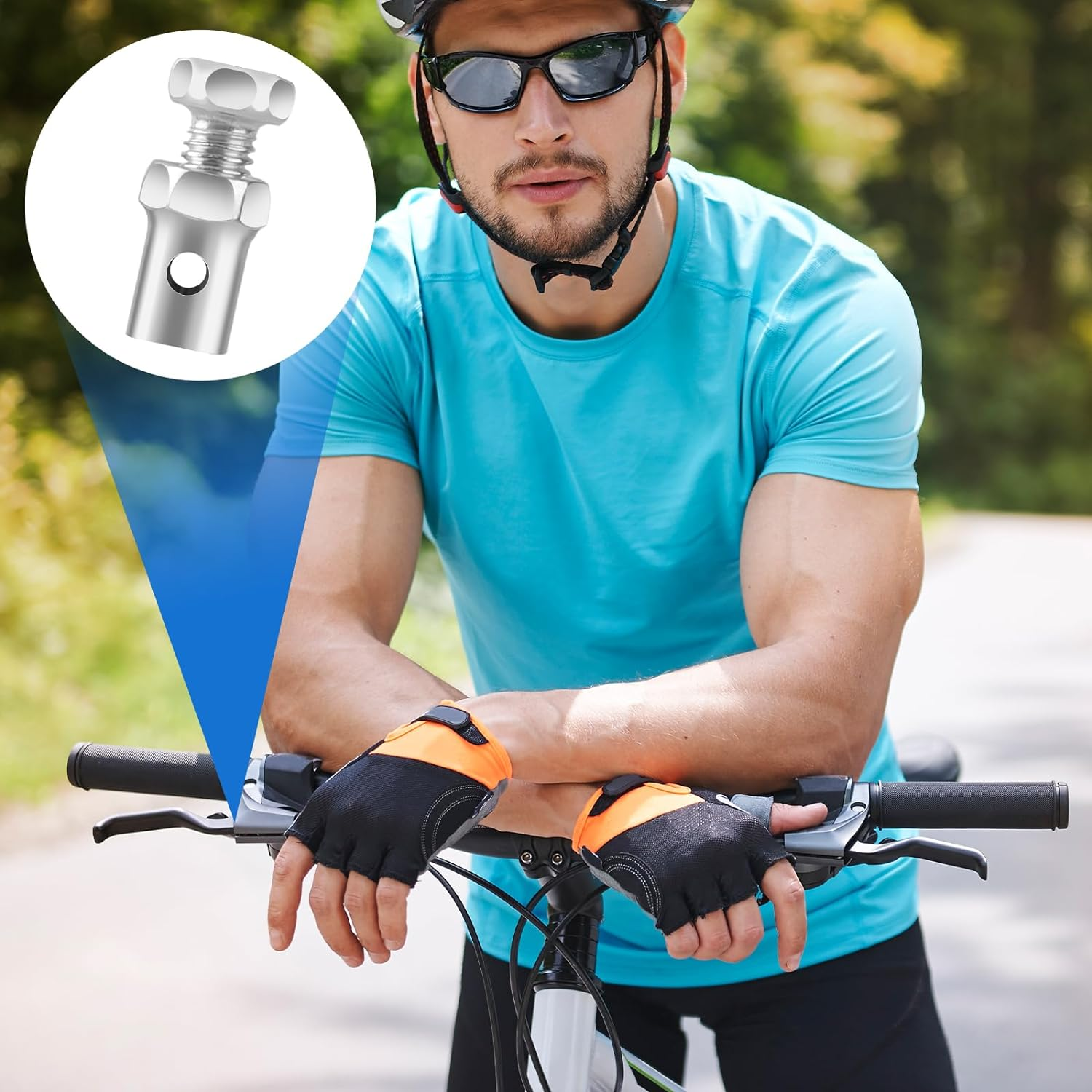 20 Pack 1/8" Universal Throttle Cable Ends Stop Throttle Brake Cable Parts Lock Clamps for Go Kart Motorcycle Motorized Bike Lawn Mower image number 1