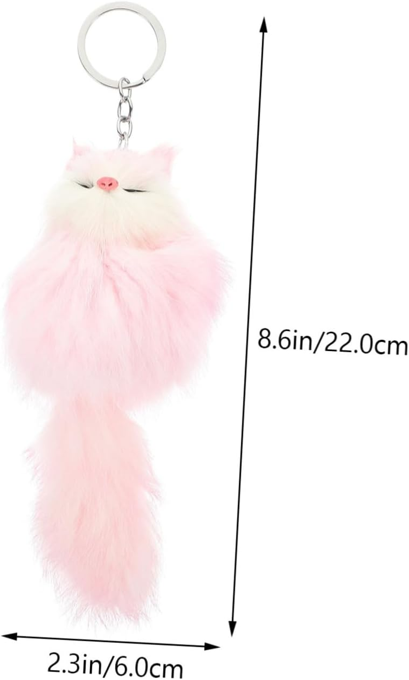 Keychain Charm Plush Fox Keychain Decorative Keyring for Backpack Car Key Ring Craft Adorable image number 6