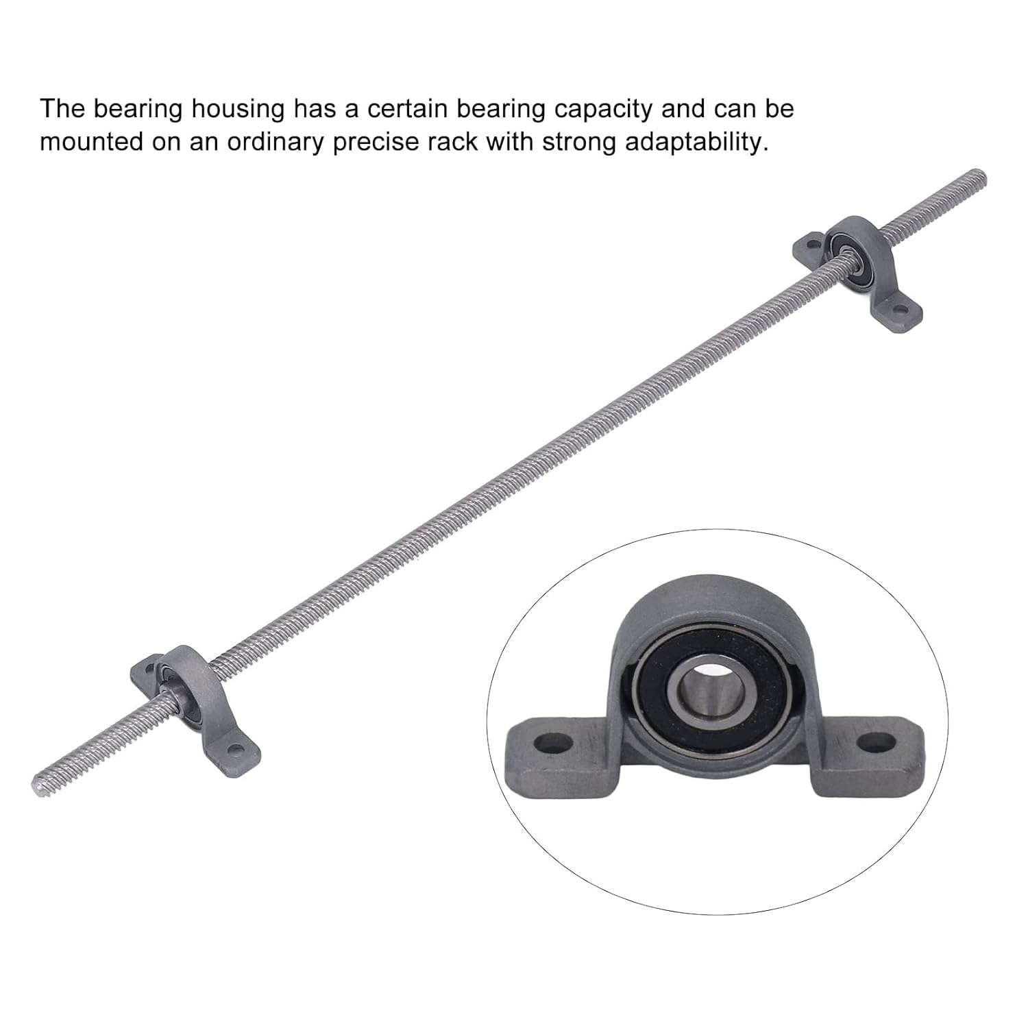 8Mm T8 Lead Screw Set Lead Screw Coupler Horizontal Optical Axes Pillow Bearing Block for 3D Printer image number 2