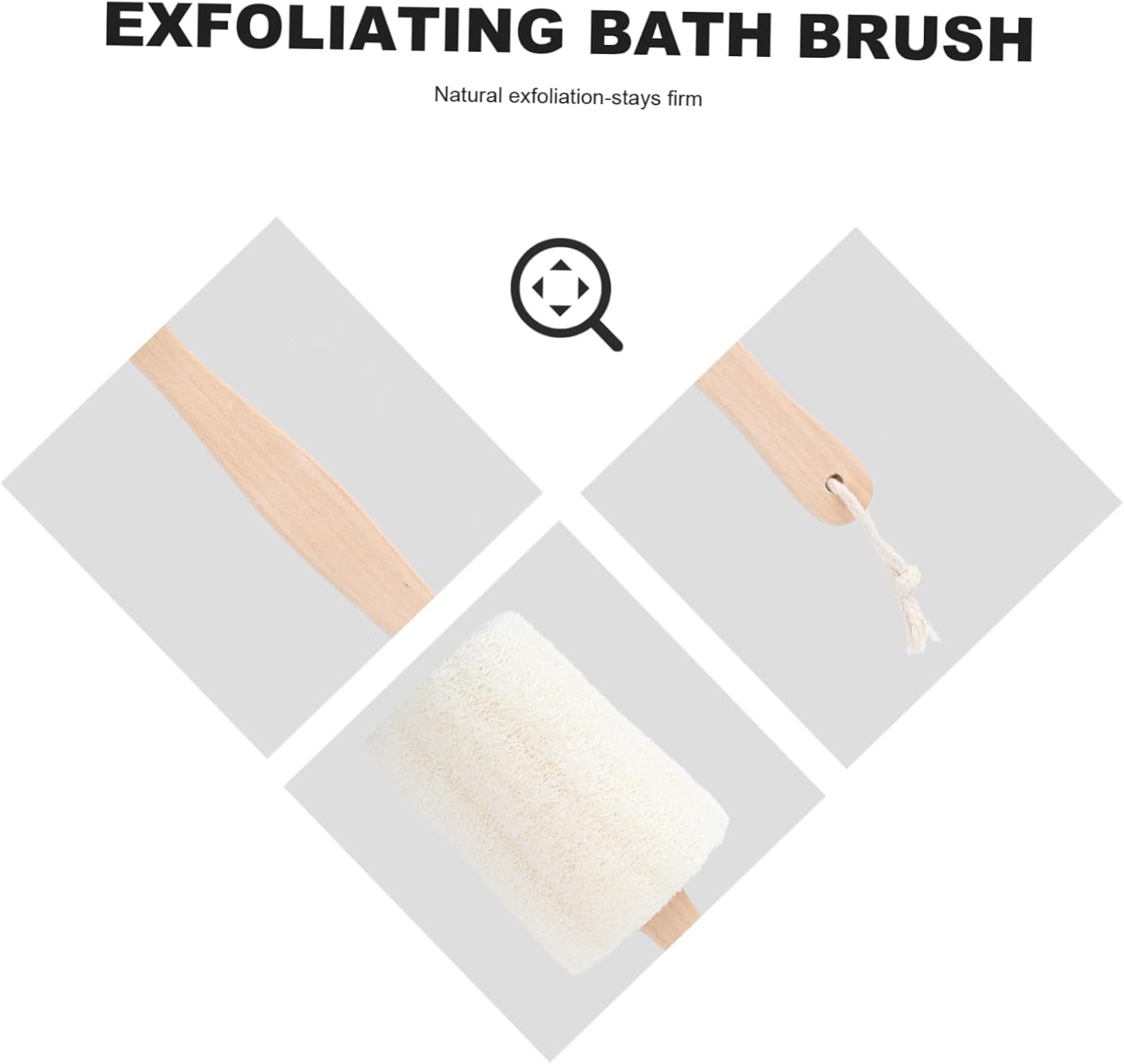Cabilock Long Wooden Handle Natural Exfoliating Loofah Bath Brush Shower Scrubber for Gentle Exfoliation Skin Cleansing for Oily Dry Skin image number 5