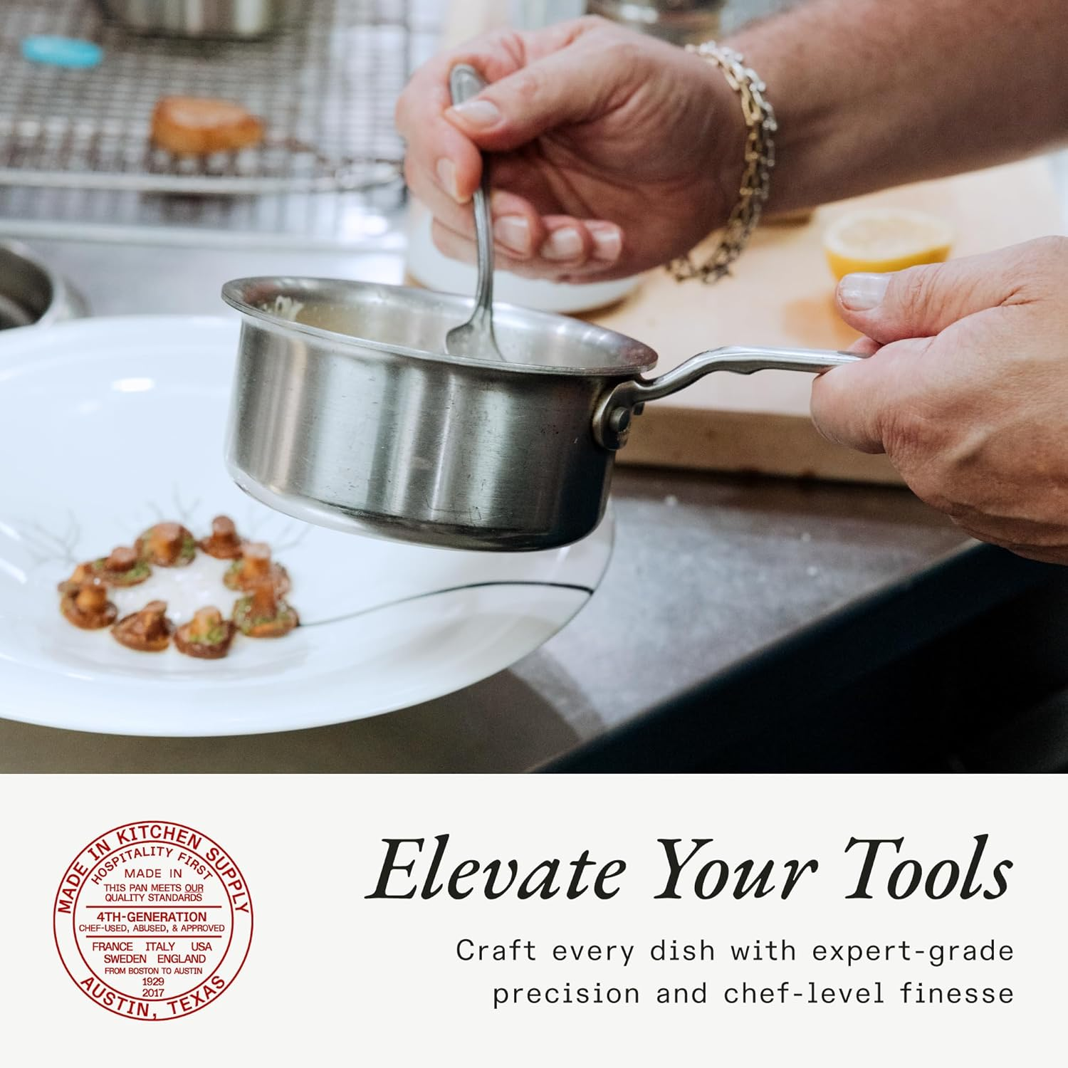 Made in Cookware - 3/4 Quart Stainless Steel Butter Warmer - 5 Ply Stainless Clad - Professional Cookware - Crafted in Italy - Induction Compatible image number 3