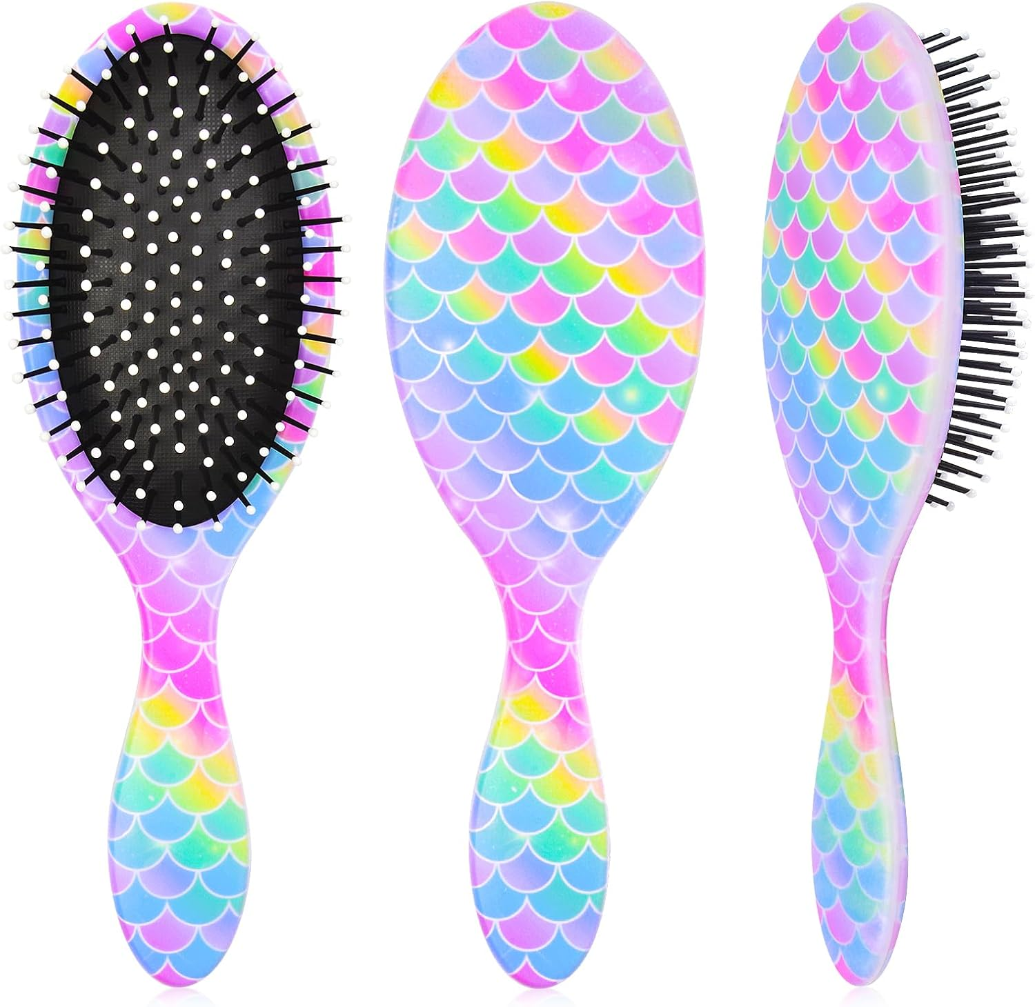 Kids Hair Brush Girls, Toddler Wet Dry Detangling Hair Brush for Curly Thick Hair Pain-Free Comb Girls Kids Women Unicorn Mermaid