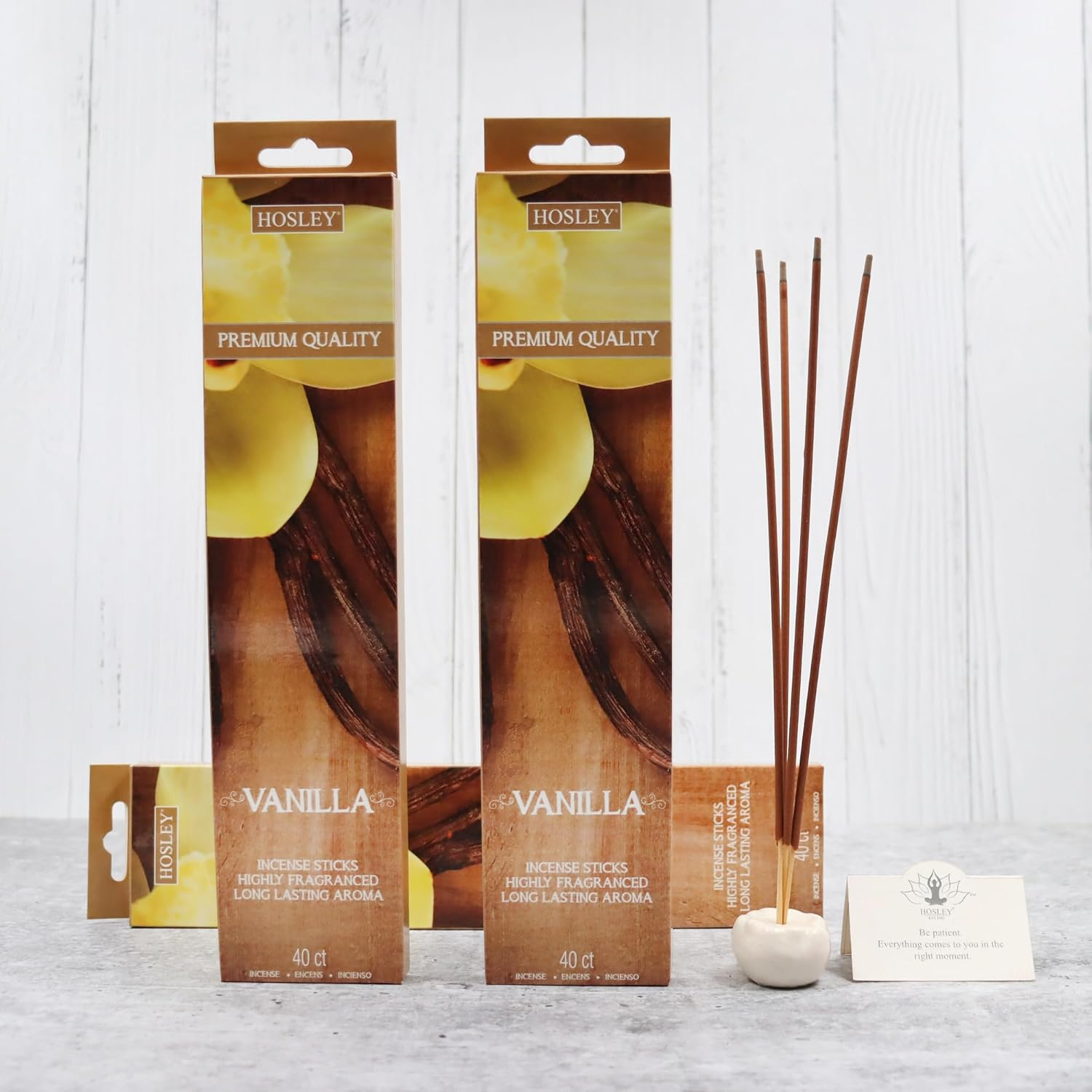 Hosley Vanilla Fragrance Incense Sticks Essential Oils Infusion for Long-Lasting Aromatherapy Bliss Holistic Relaxation in Every Box Pack of 240 Incense Stick image number 3