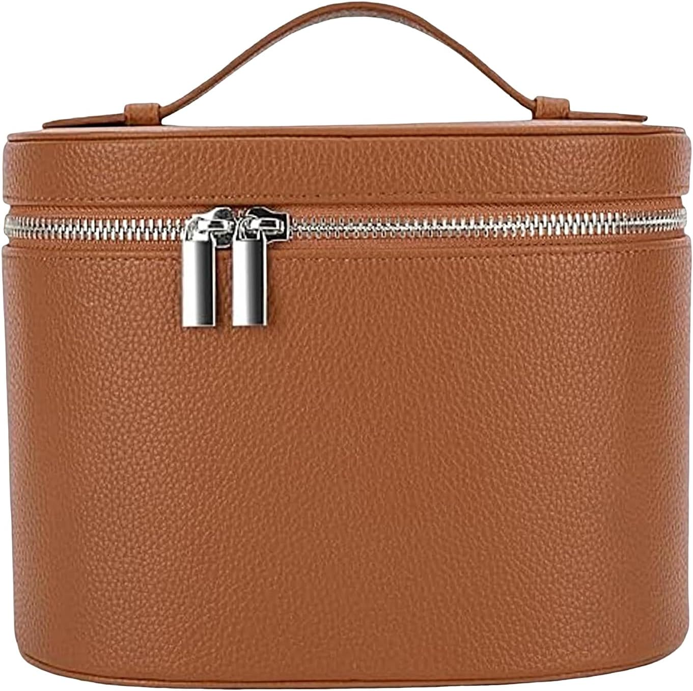 Makeup Bag, PU Leather Vanity Case with Removable Divider, Large Capacity Portable Cosmetic with Multi Pockets, Waterproof Make up Case with Handle and Zipper, Travel Makeup Bag image number 1