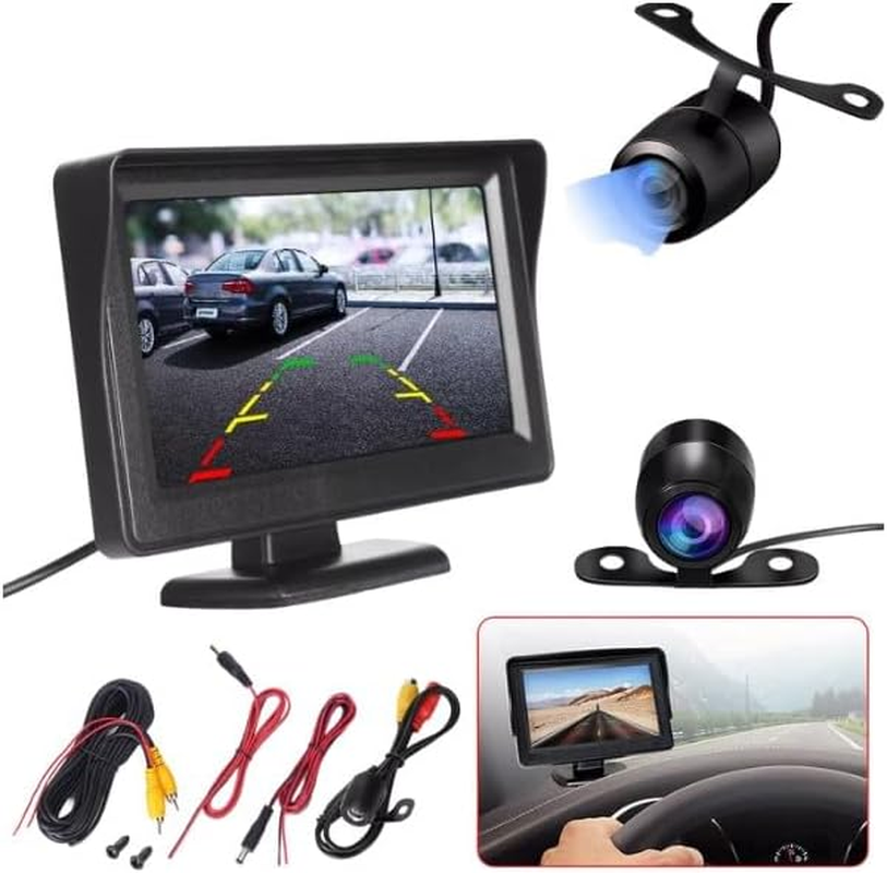 4.3" HD TFT LCD Monitor Car Reverse Camera Kit Rear View Backup IR Night Vision image number 5