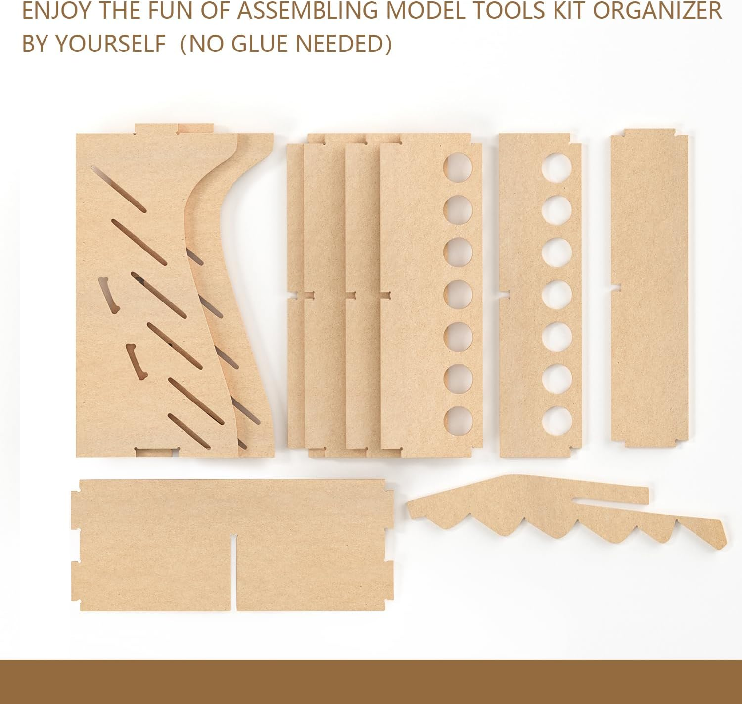 Wooden Painting Organizer with MDF Material for 35 Bottles Paint, Craft Painting Stand Suitable for Tamiya/Vallejo/Citadel, GK11 (Can Be Combined with Other Models image number 6