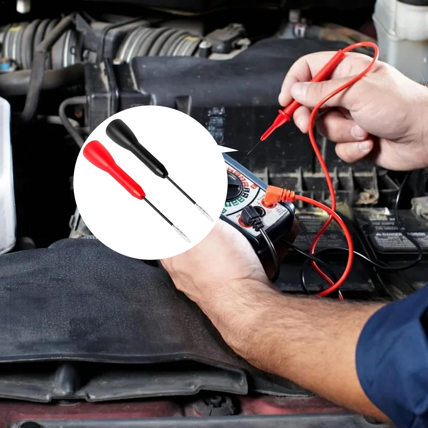 Meter Probe - Multimeter Test Leads | Multi-Meter Test Probes Kit | Car Insulation Wire Piercing Probes | 1Mm Test Probe Pins | 2Pcs Automotive Test Probes Test & Measurement Tools for Banana Socket