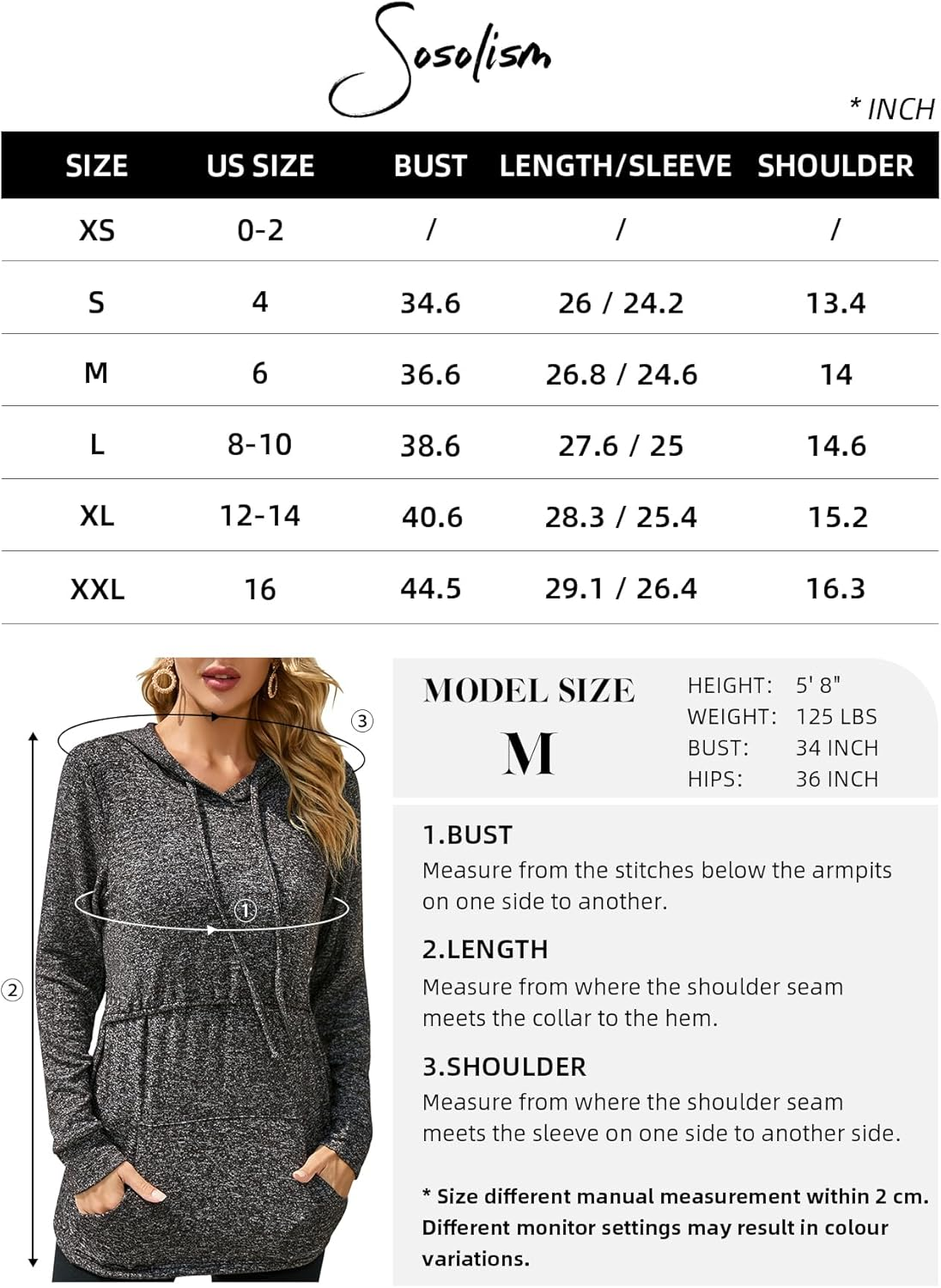 Sosolism Women'S Nursing Hoodie Long Sleeve Tops Pullover Sweatshirt with Pockets image number 1