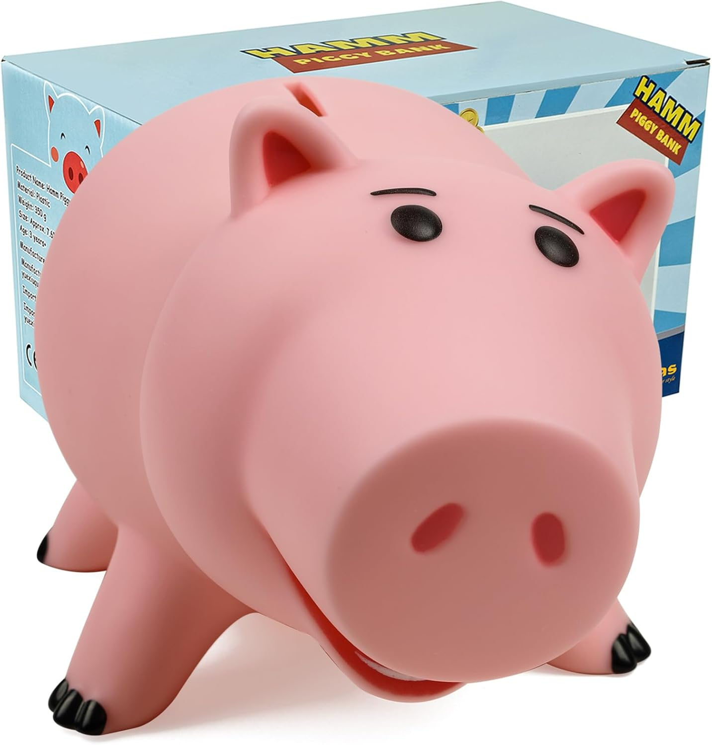 QUEENTAS Hamm Toy Story Piggy Banks for Kids Large Pig Money Box Pink Plastic Savings Bank for Children Kids Practical Birthday image number 2