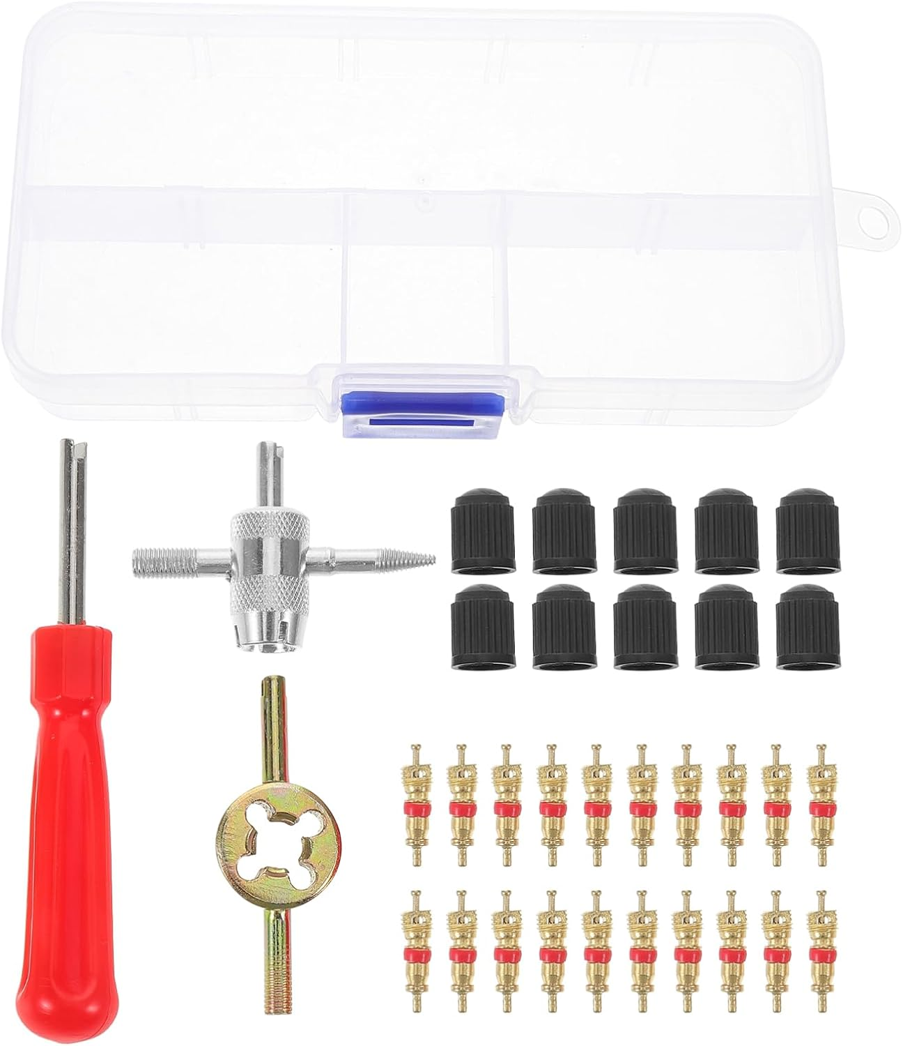 CHILDWEET Valve Core Tool Kit Tire Valve Stem Tool Motorcycle Core Wrench Automotive Repair Kit image number 3