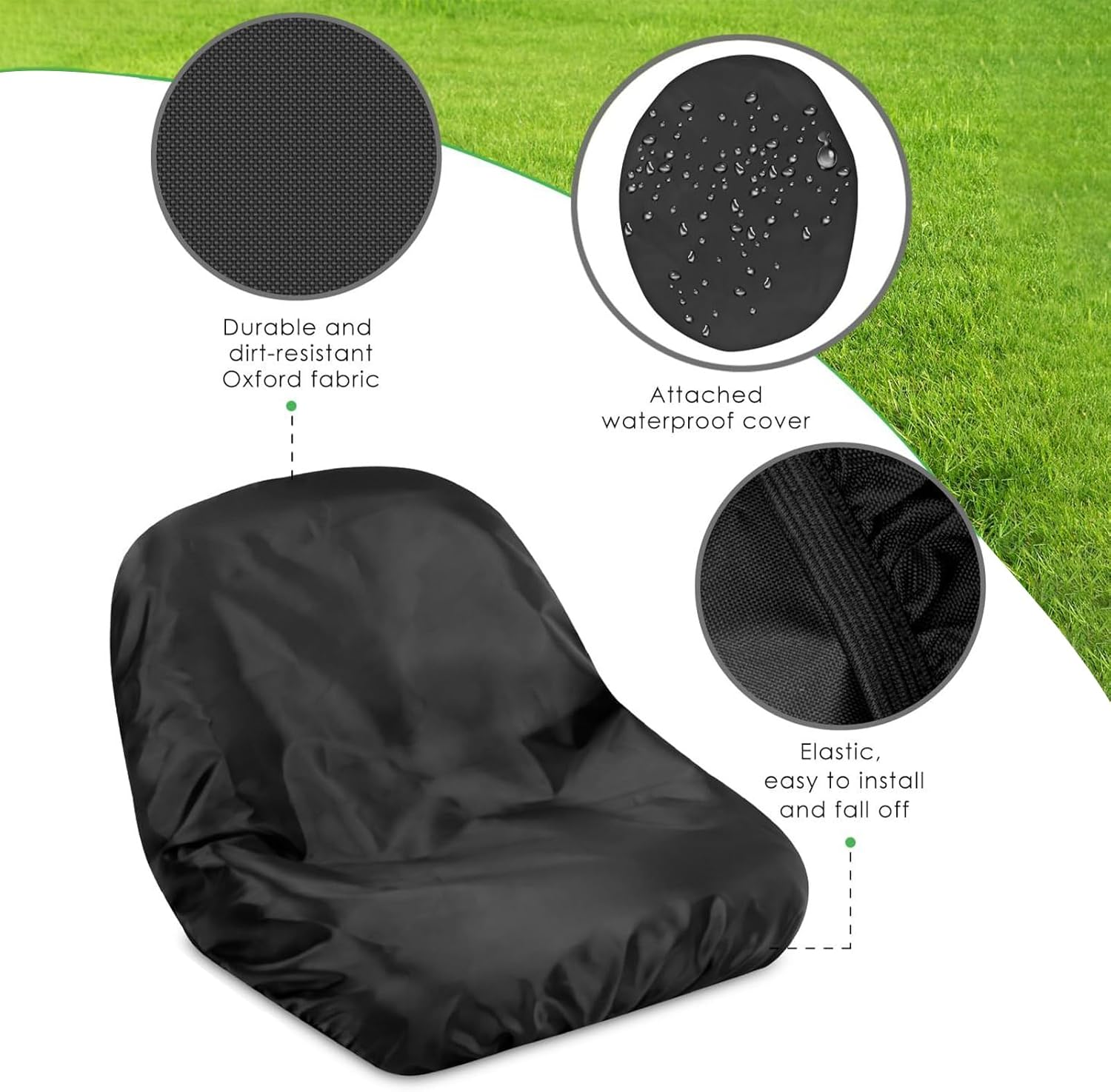 Tractor Seat Cover,Waterproof Riding Lawn Mower Seat Protector - Full Coverage Tractor Part Outdoor Protection for Yard Garden Field Lawn image number 3