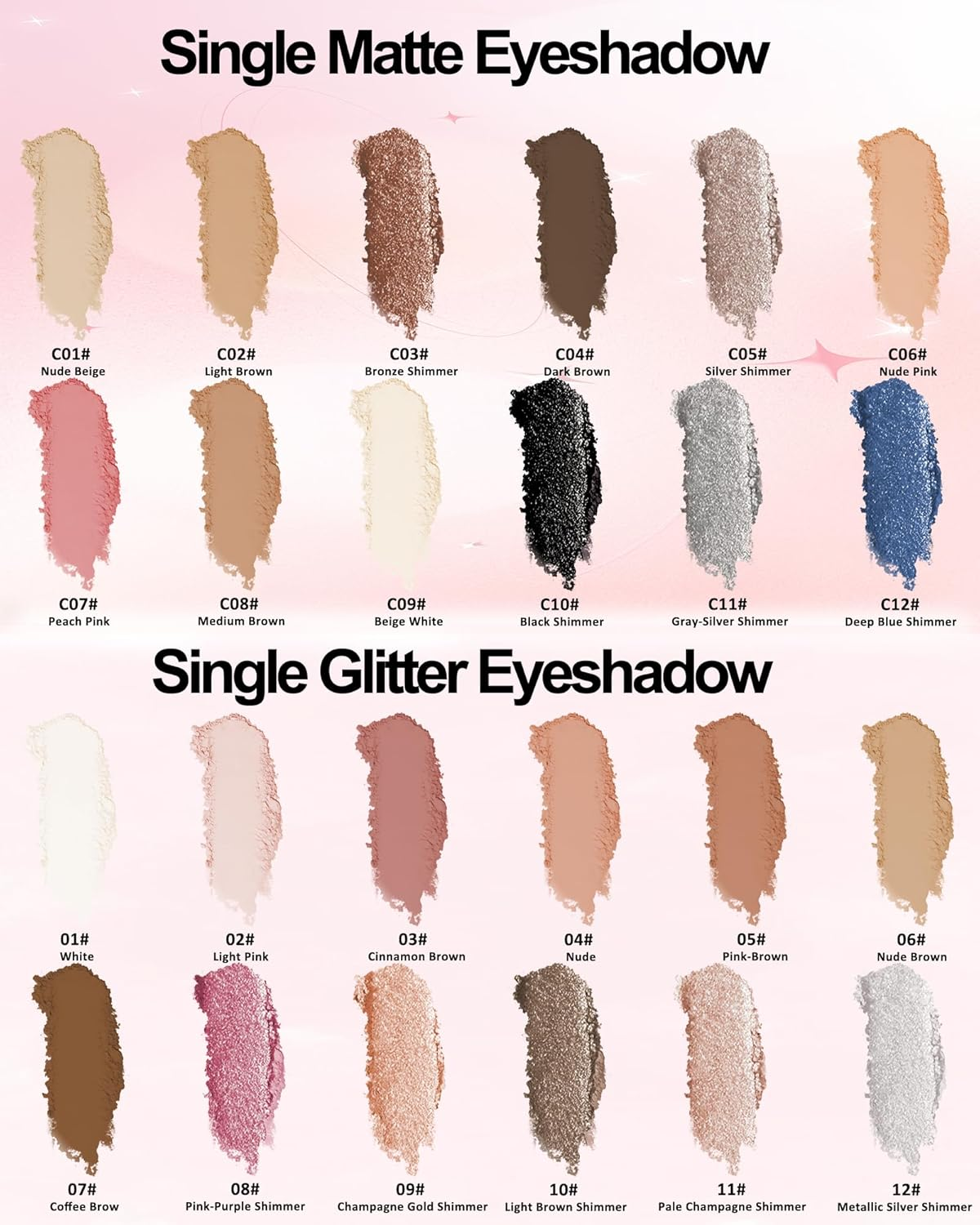 Glitter Eye Shadow Champagne Gold, Sheer Pearl Glowy Single Eyeshadow Palette, Waterproof, Durable, Fine Texture & Blendable, Diamond Shimmering Eyeshadow Highlighter Palette Eye Make-Up 09 image number 5