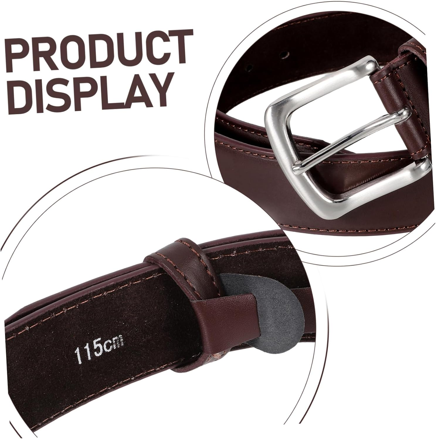 WOONEKY Mens Money Belt with Hidden Zipper Pocket Travel Accessories for Secure Storage of Valuables Durable PU Material Timeless Design Brown image number 6