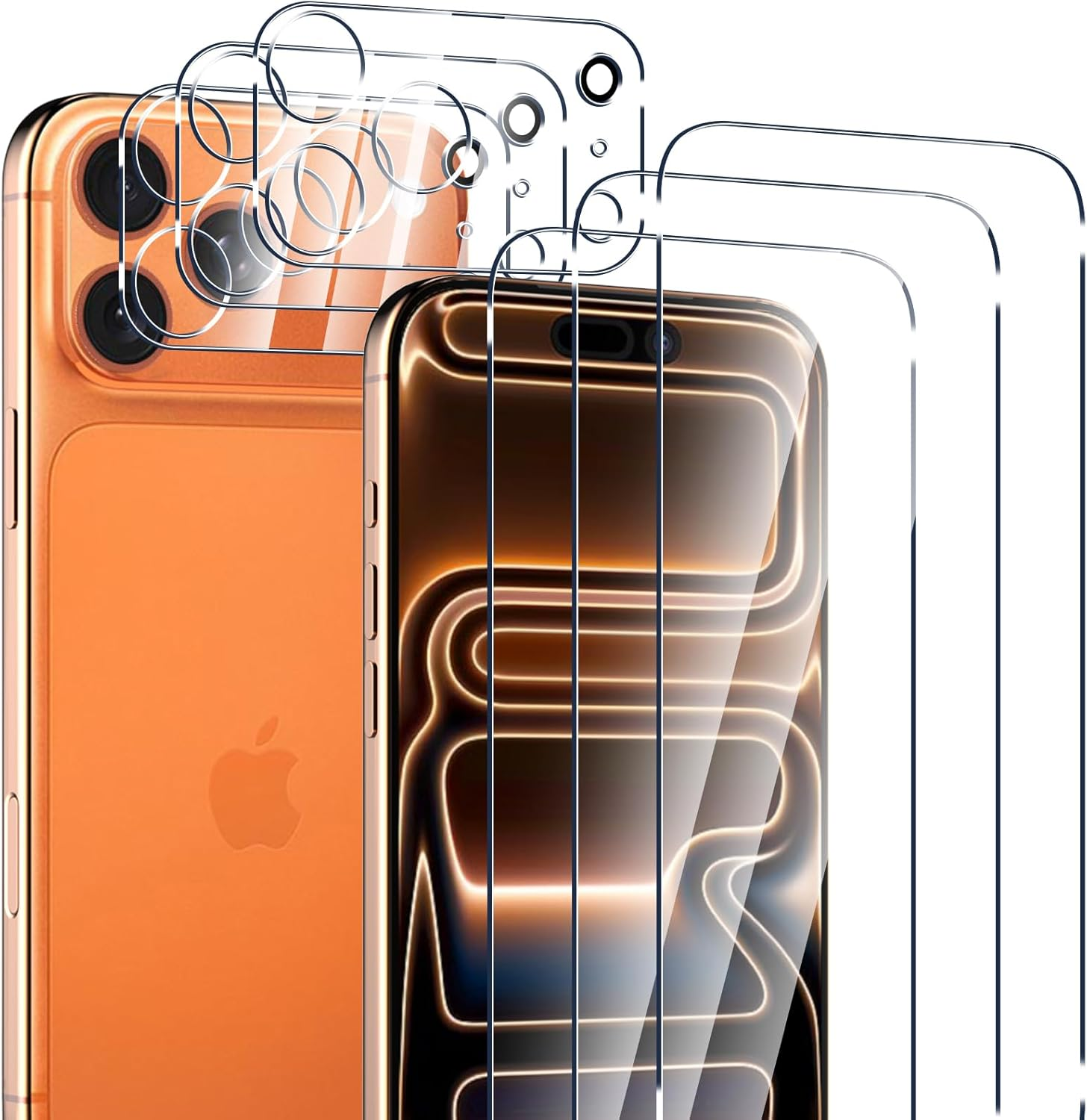 Aiziki Tempered Glass for Iphone 17 Pro Max, Set of 3+3 Screen Protectors and Rear Camera Protection, (0.33Mm HD Ultra Transparent) 9H Hardness Glass Protection for Iphone 17 Pro Max image number 2