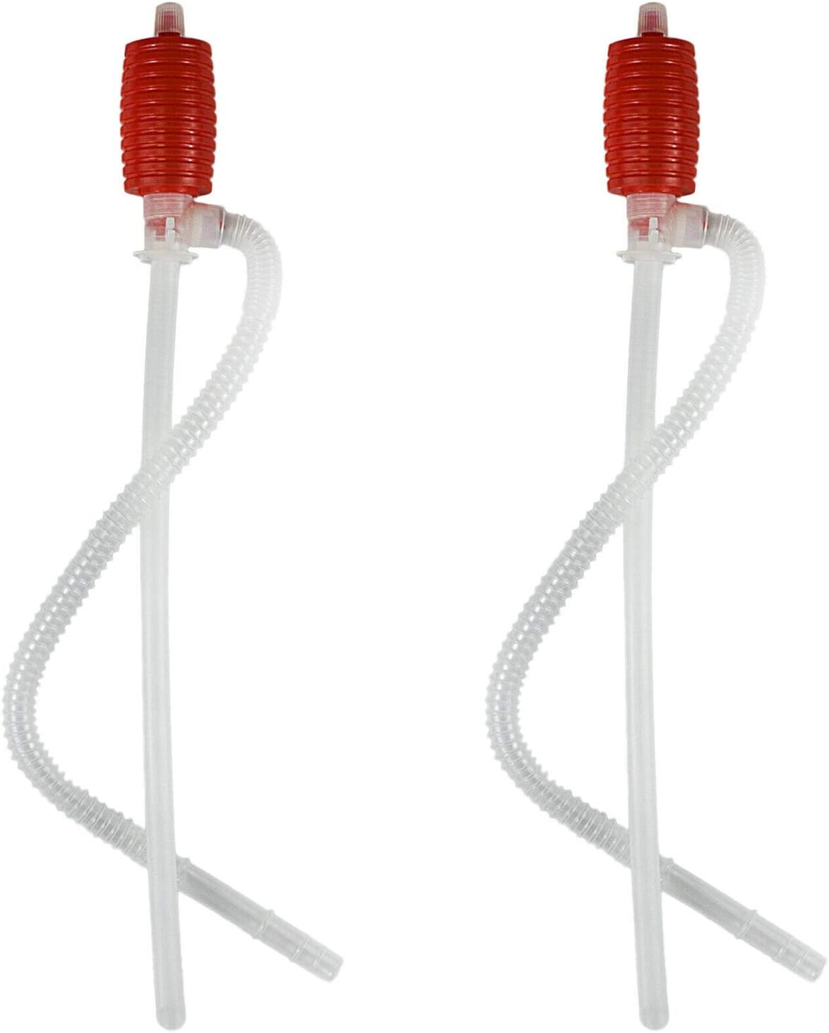 2Pcs Universal Fuel Transfer Siphon Pump - Large Squeezing Syphon for Lawn Mowers & Manual Pumping Petrol, Water,Alcohol, 400608 image number 1
