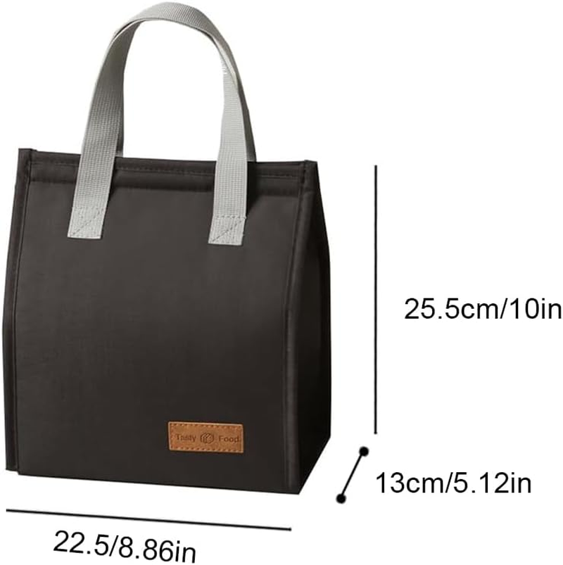 FRAINBOWZ Ladies Men'S Lunch Bag Simple Thermal Bag,Reusable Insulated Leak Proof Lunch Box Tote Bag, Adult Cooler Bag, Work School Picnic Travel Cooler Bag (Black) image number 1