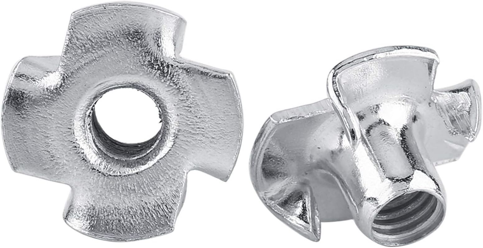 Tee Nut, 5 Different Sizes Wood T Nut Small Volume Carbon Steel for Construction Site for Industrial Engineering(M6 (50 Pcs/Pack))