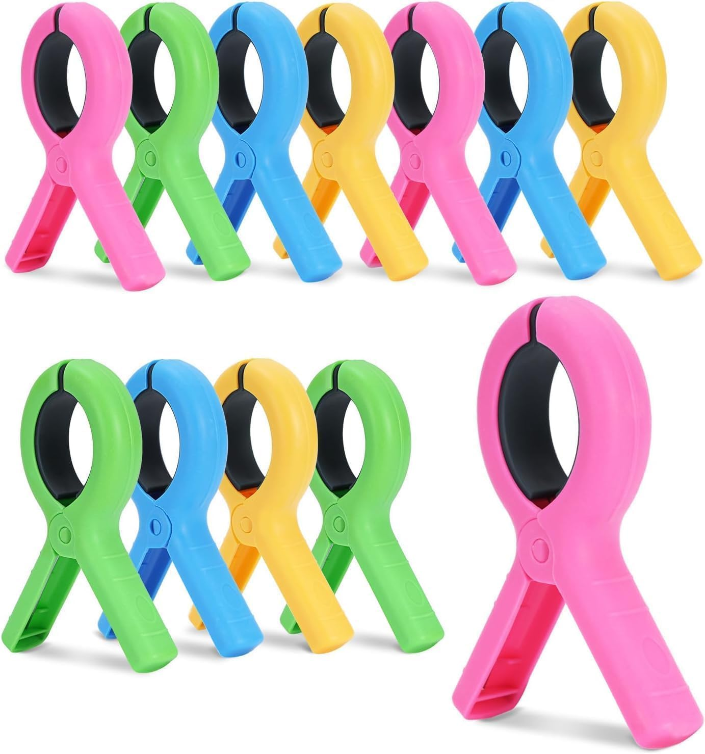 12Pcs Beach Towel Clips,Clothes Pegs Large Towel Clips for Chairs Sunbeds Sun, Loungers Pool Chair,Towels