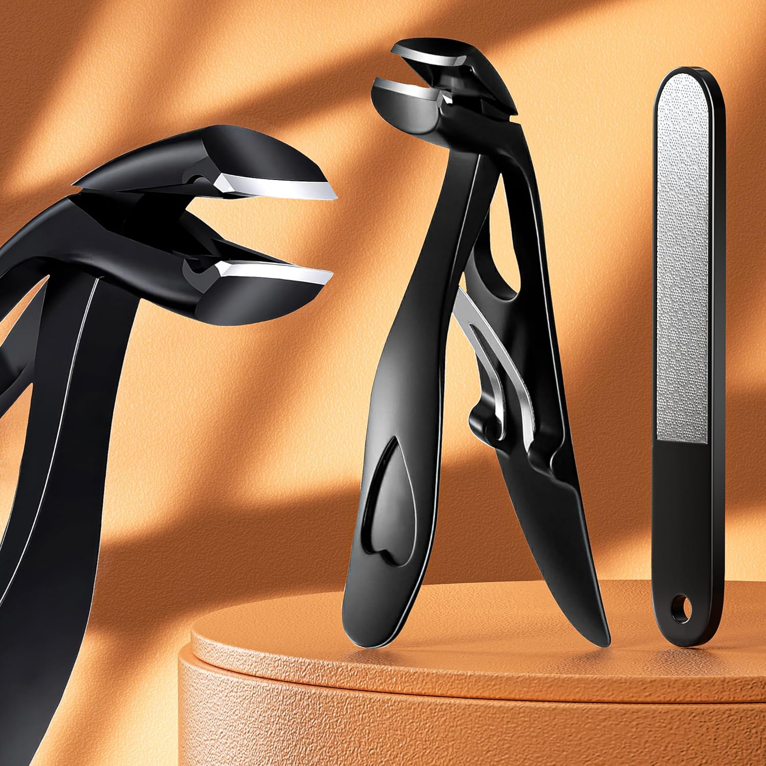 YESDEX Toe Nail Clippers - Wide Jaw Nail Clippers for Thick Nails, Professional Nail Cutter Care Kit for Seniors, Angled Head Toenail Clipper Set with Catcher for Men and Women, Travel Box for Gifts image number 5